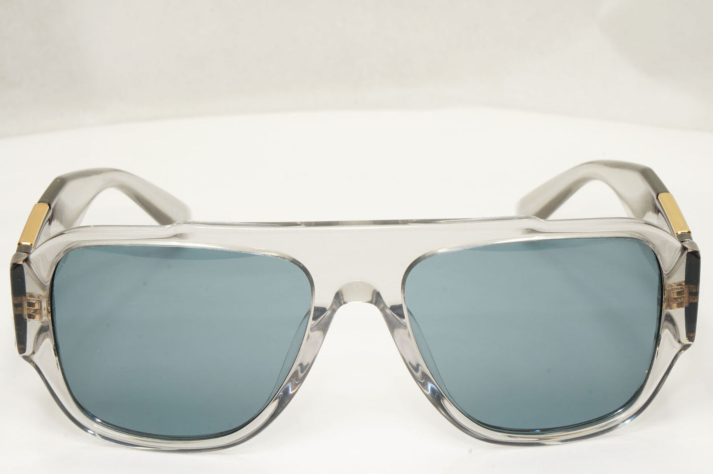Versace Sunglasses Transparent Grey Gold Square Medusa Biggie MOD 4436-U 5305/80