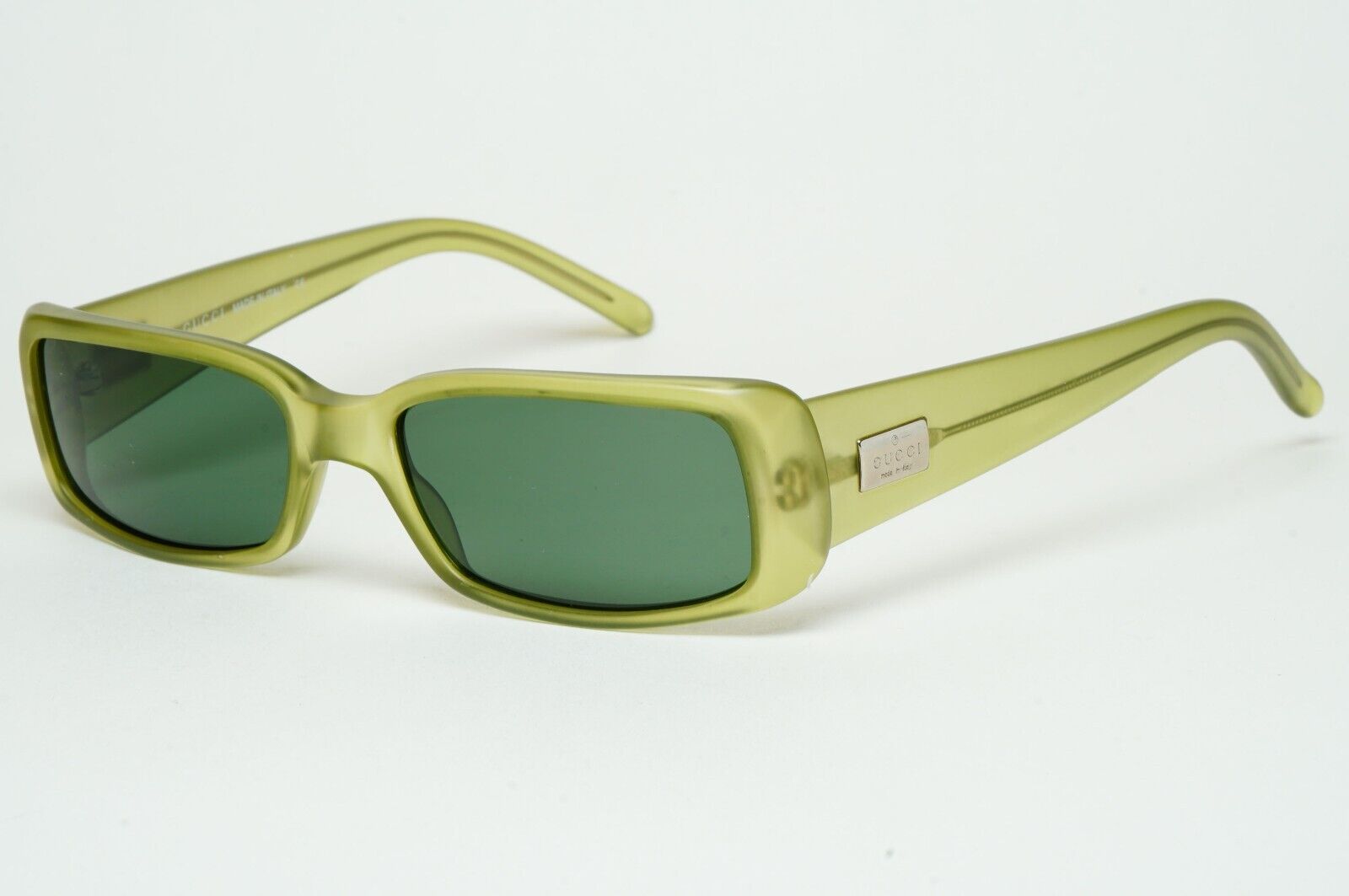 Gucci Sunglasses 1998 Vintage Green Transparent Rectangle GG 2450/S E8P 070125