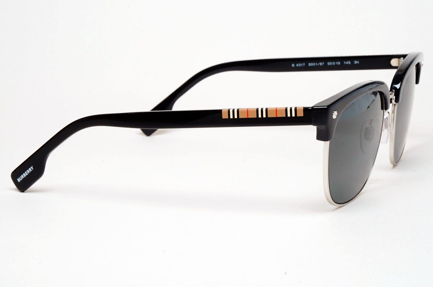 Burberry Sunglasses Aubrey Black Silver Grey Square BE 4317 3001/87 55mm