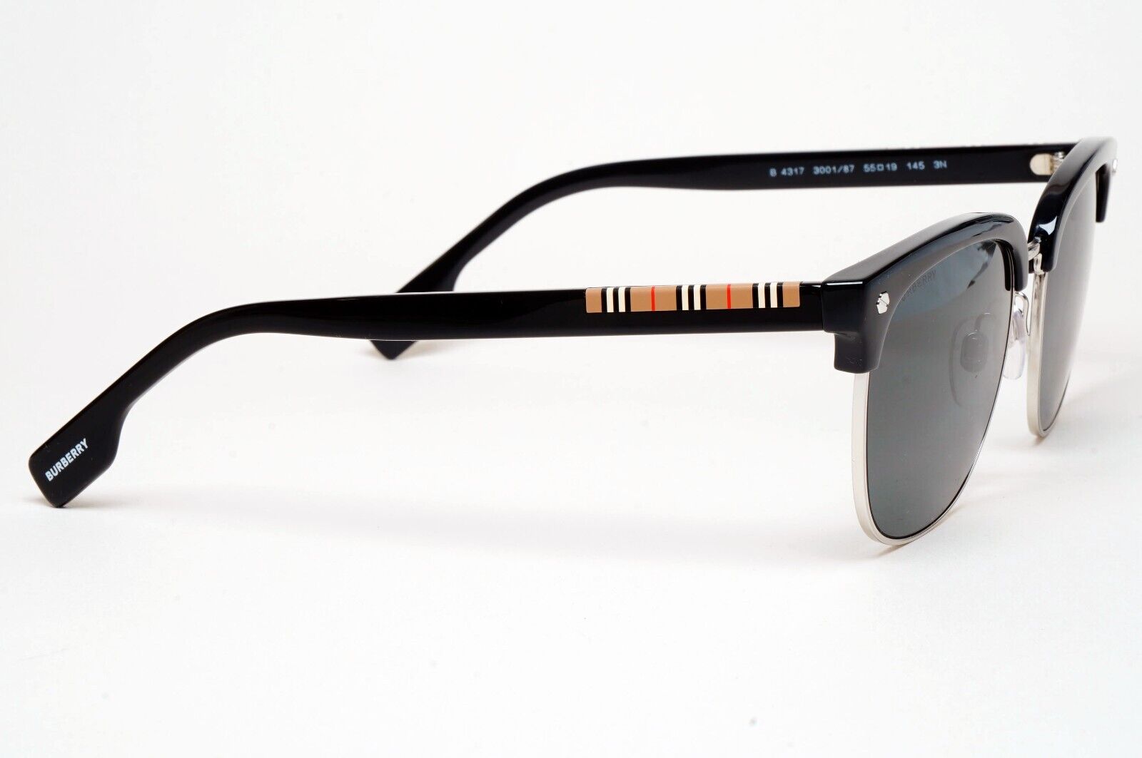 Burberry Sunglasses Aubrey Black Silver Grey Square BE 4317 3001/87 55mm