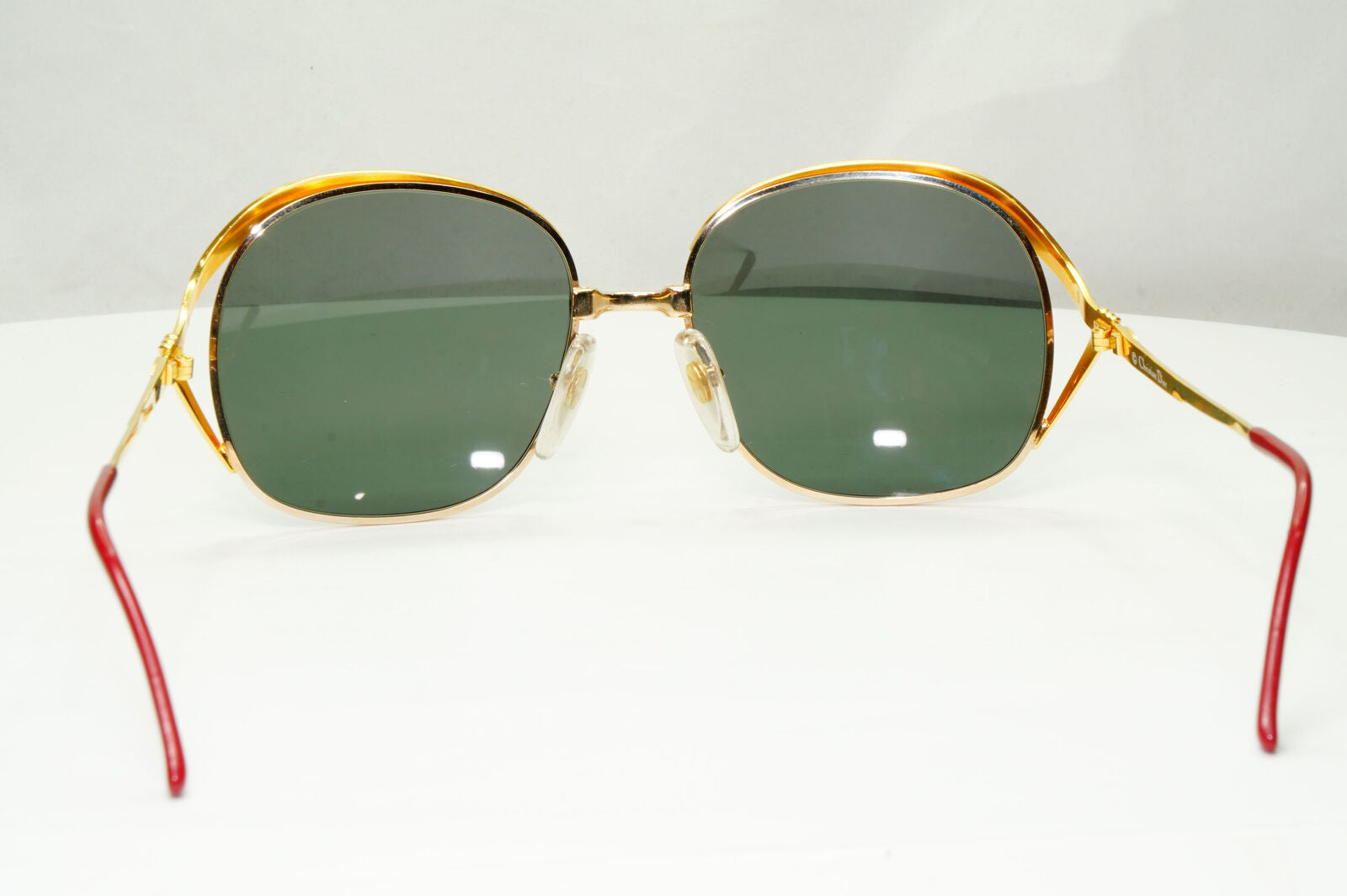 Dior 1990s Vintage Sunglasses Austria Metal Gold Grey Green 2474 44 071222