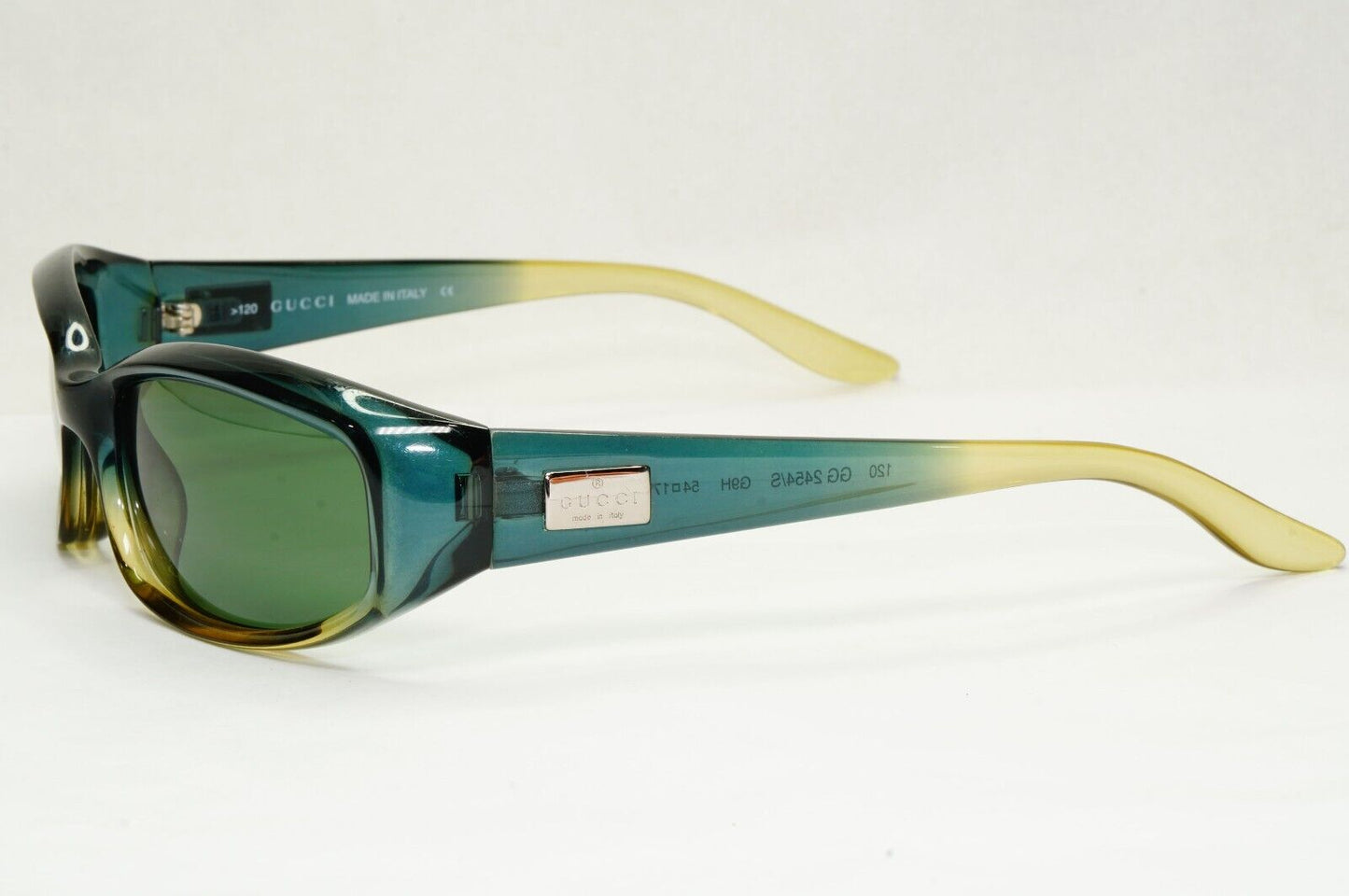 Gucci Sunglasses 1999 Vintage Green Transparent Rectangle GG 2454/S G9H 111223