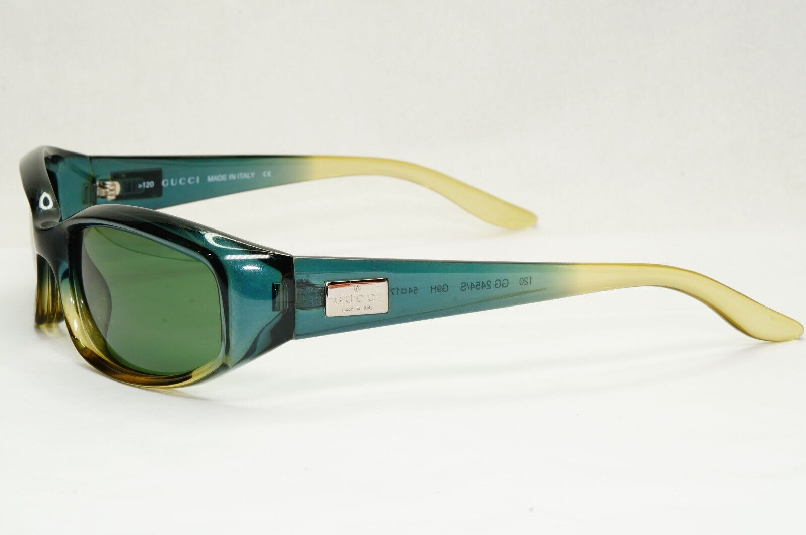 Gucci Sunglasses 1999 Vintage Green Transparent Rectangle GG 2454/S G9H 111223