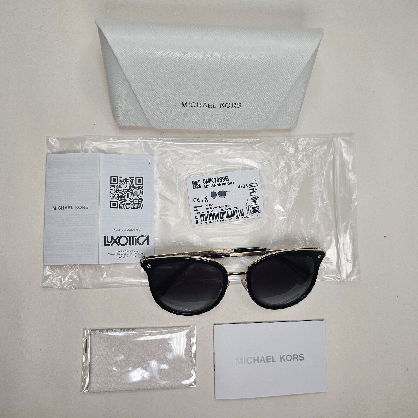 Michael Kors Sunglasses Black Gold MK 1099B Adrianna Bright 3005/8G 151124