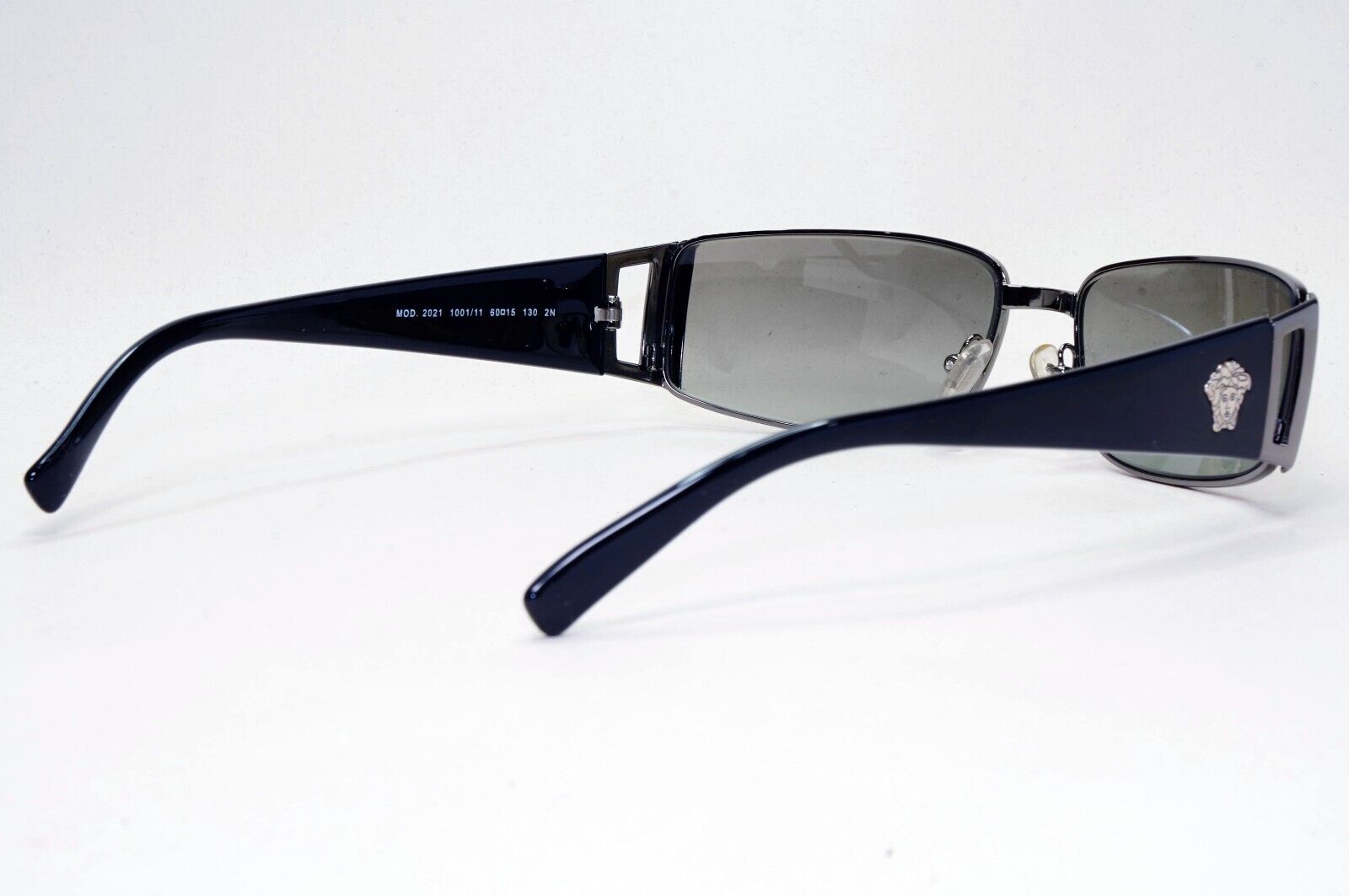 Versace Sunglasses 2003 Vintage Black Grey Rectangle MOD 2021 1001/11 311024