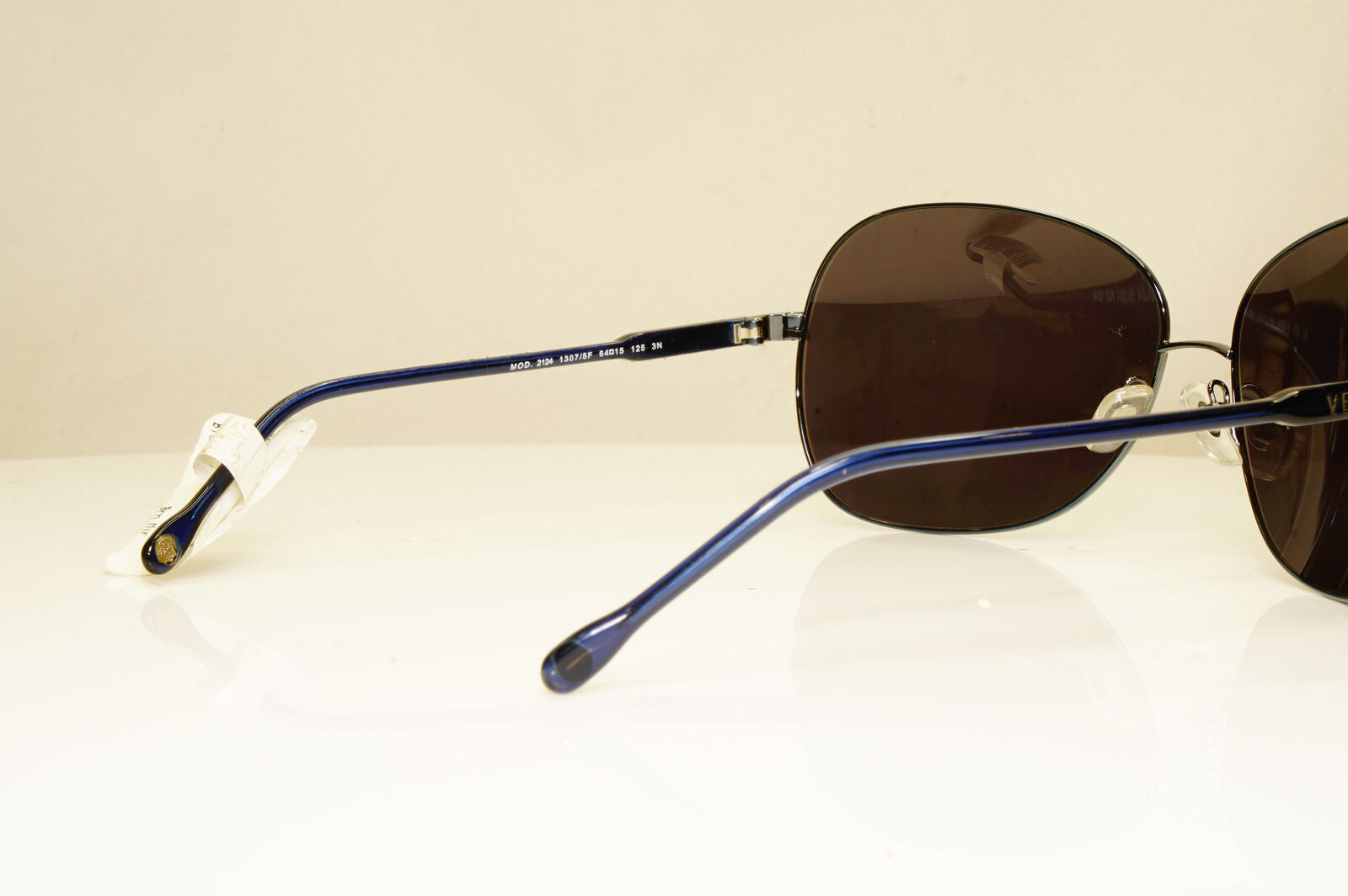 Versace Womens Vintage Blue Black Metal Sunglasses Square 2124 1307/5F 29267