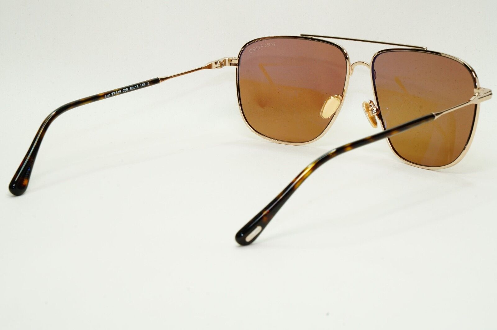 Tom Ford Sunglasses Len Gold Brown Navigator Pilot Metal FT0815 TF 815 28E 58mm