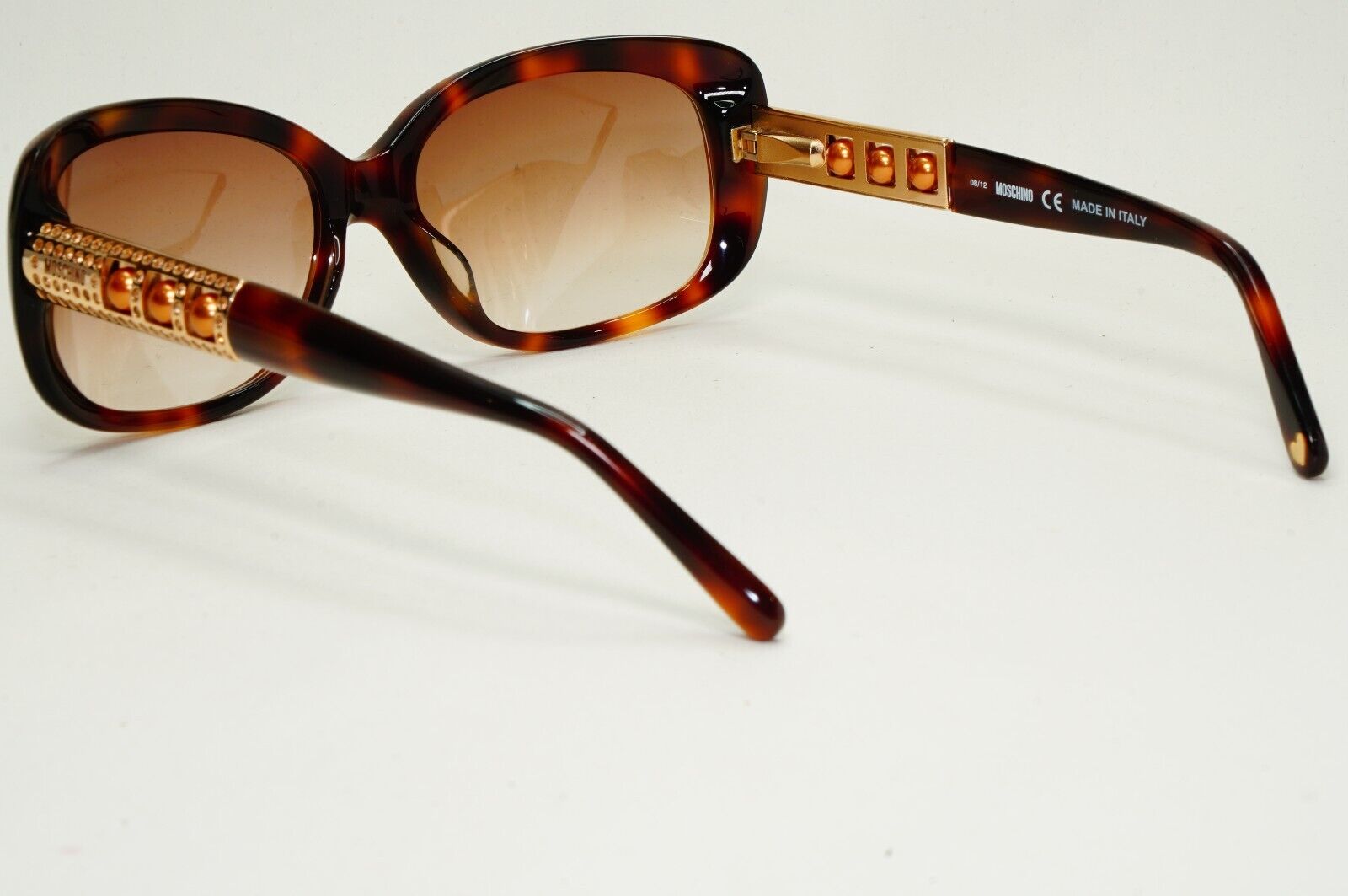 Moschino Sunglasses 2005 Vintage Brown Gold Pearl Tortoise MO572 03 101124