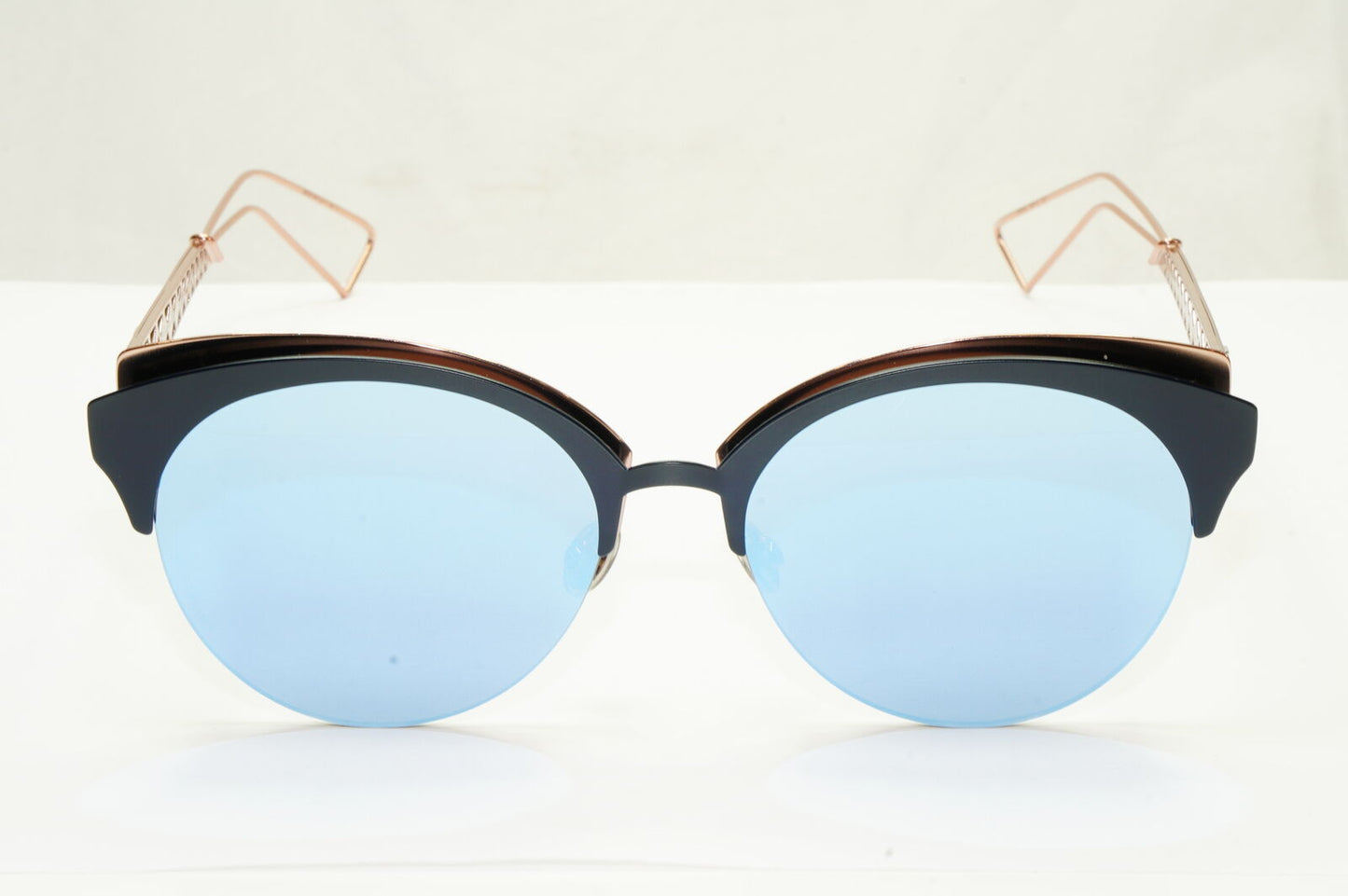 Authentic Dior Womens Mirror Metal Sunglasses Black Blue Gold Diorama Club FBXA4
