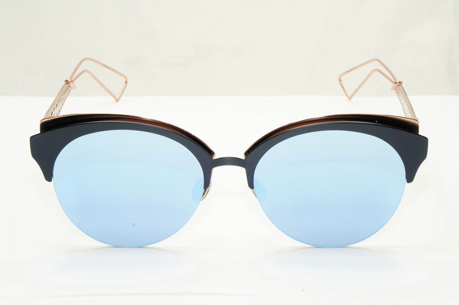 Authentic Dior Womens Mirror Metal Sunglasses Black Blue Gold Diorama Club FBXA4