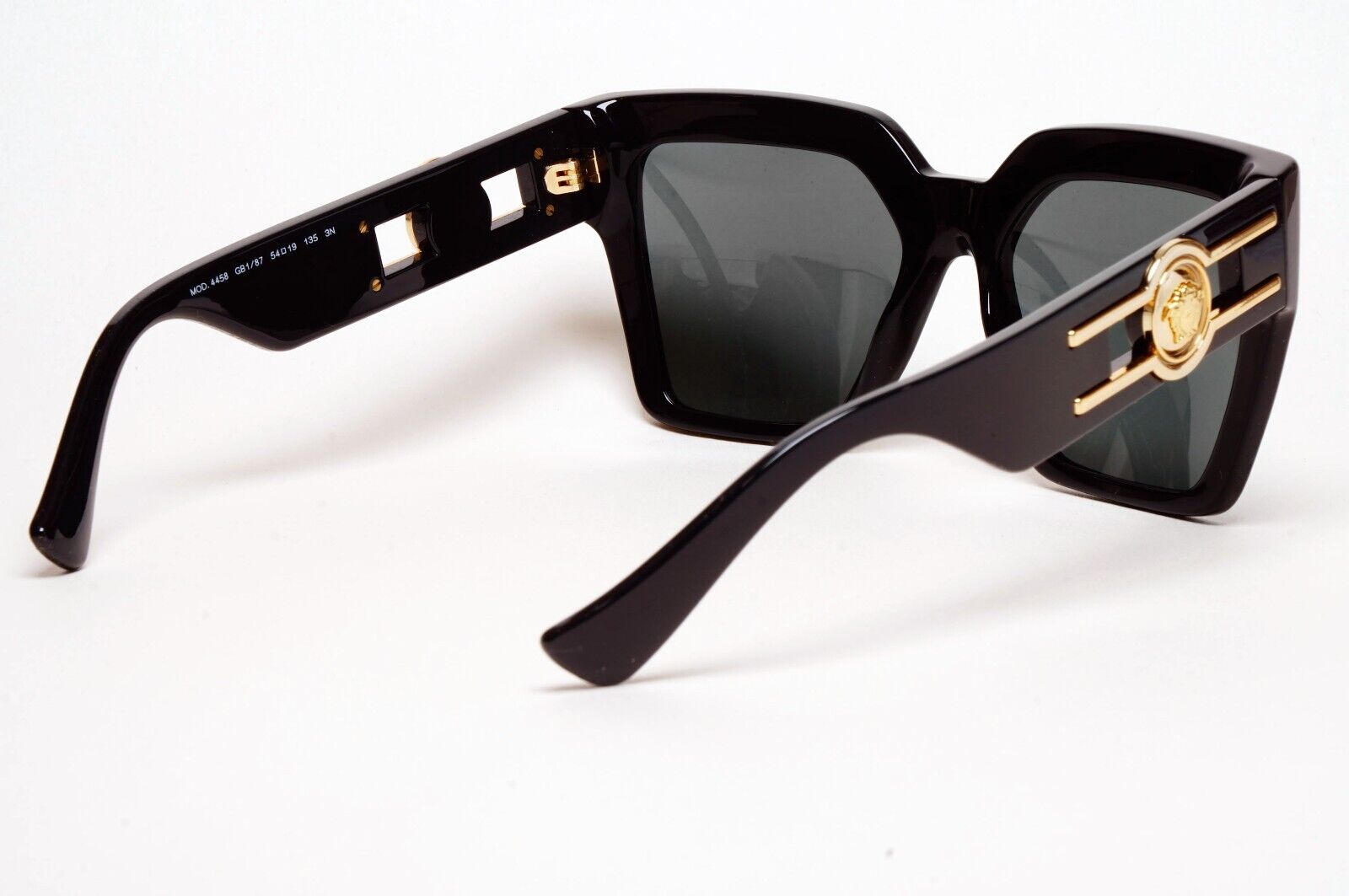 Versace Sunglasses Black Square Butterfly Grey Gold Medusa MOD VE 4458 GB1/87