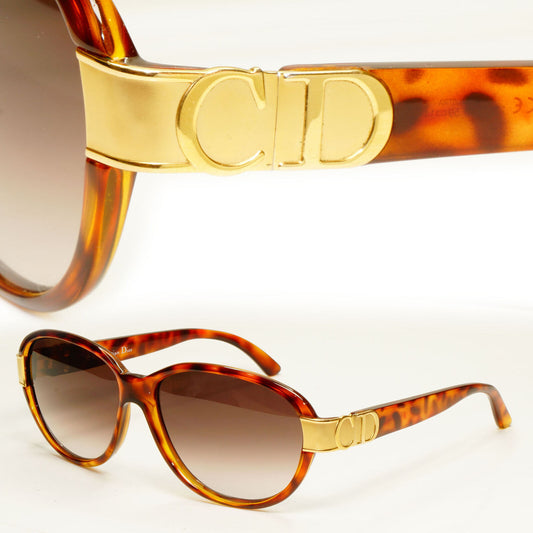 Dior 1990s Gold Sunglasses Austria Vintage Brown Square Womens 2917 10