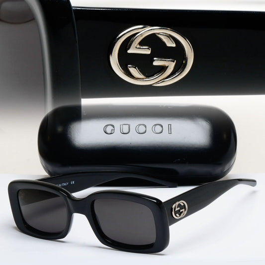 Gucci Sunglasses 1997 Vintage Black Square Retro GG 2407/S 807 51mm 110225
