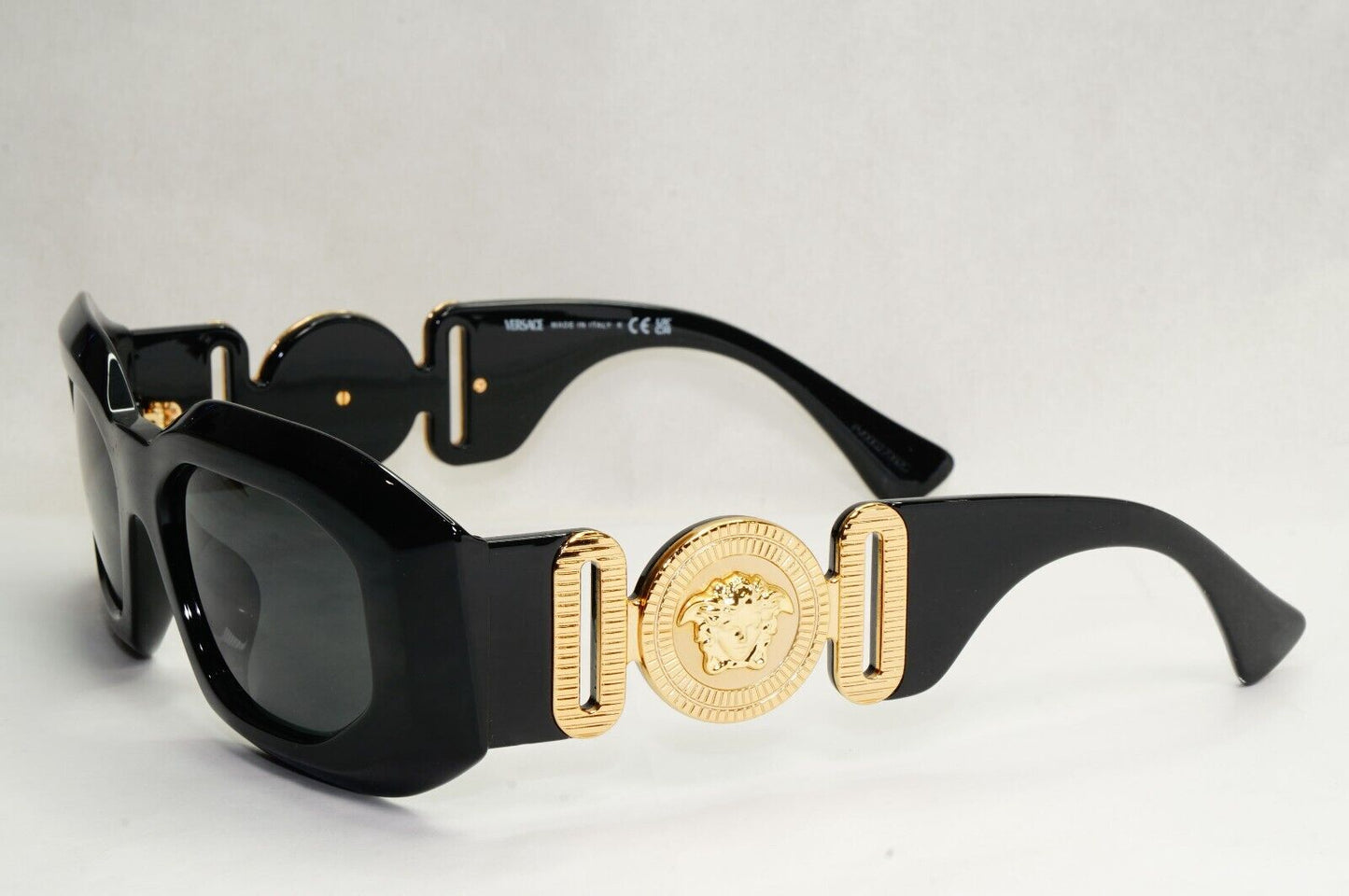 Versace Sunglasses Black Gold Medusa Heavy Large Biggie MOD VE 4425U GB1/87