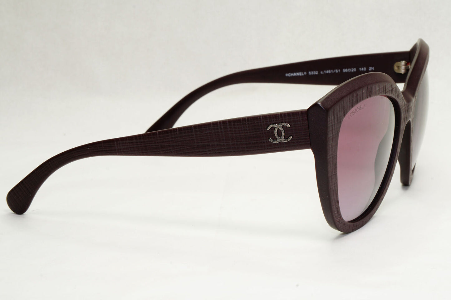 Chanel Sunglasses Dark Burgundy Maroon Tweed Pattern 5332 c.1461/S1 120124