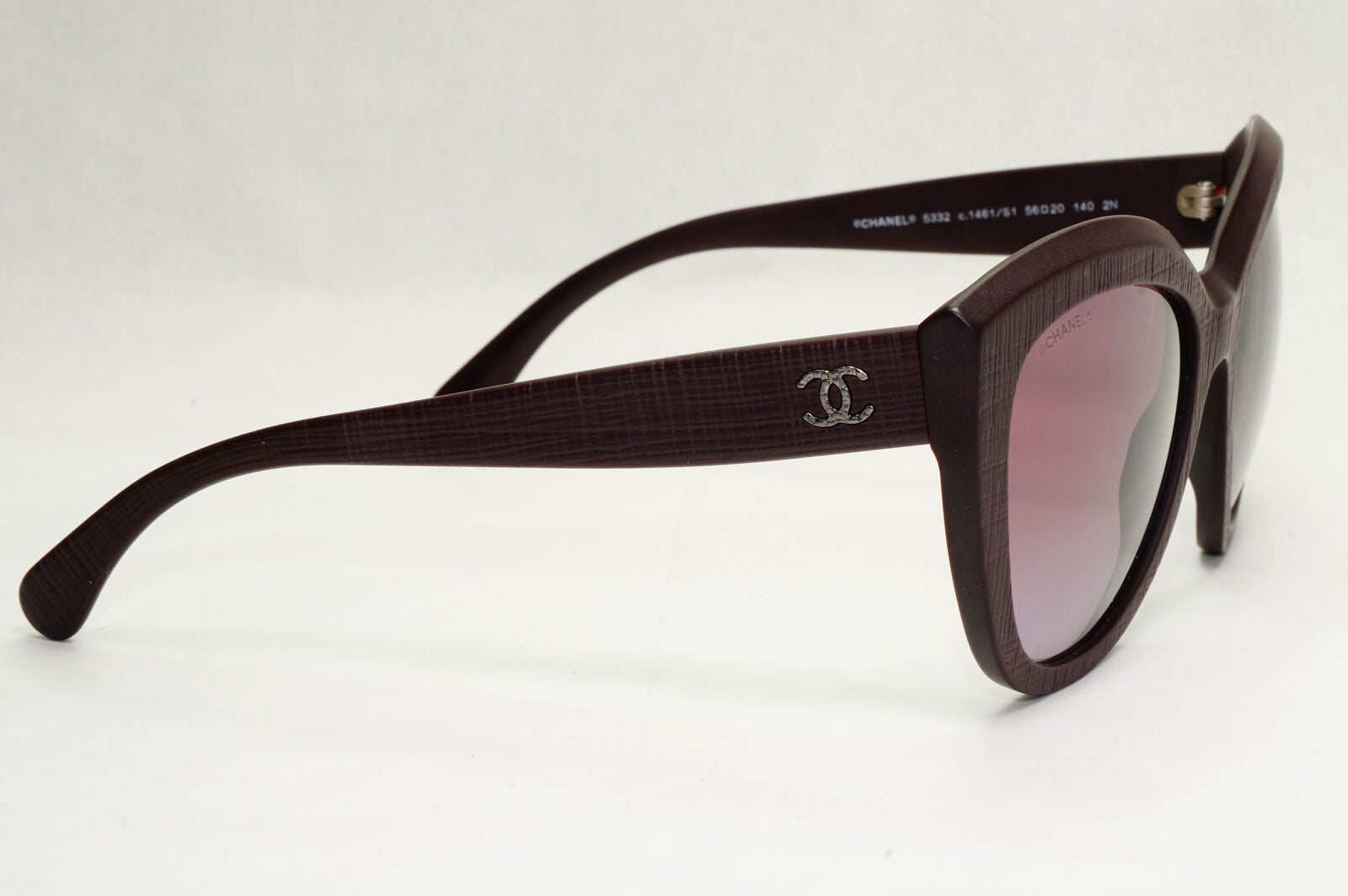 Chanel Sunglasses Dark Burgundy Maroon Tweed Pattern 5332 c.1461/S1 120124
