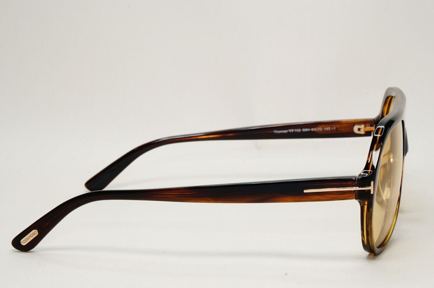 Tom Ford Sunglasses Thomas Brown Yellow Gold Pilot Navigator FT0732 TF 732 56N