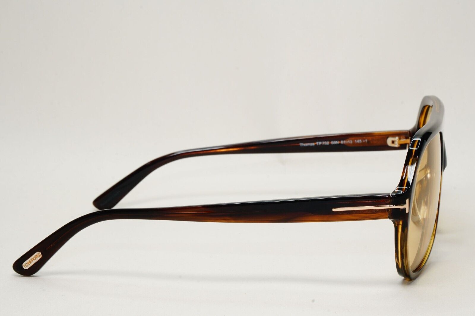 Tom Ford Sunglasses Thomas Brown Yellow Gold Pilot Navigator FT0732 TF 732 56N