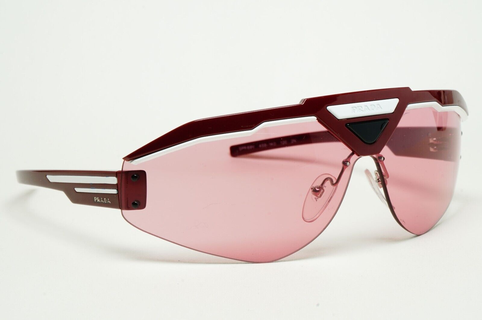 Prada Sunglasses Bordo Brown Shield Wrap PR69VS SPR 69V 459-1K0 231124