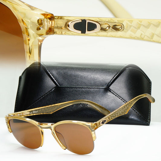Dior 1990s Vintage Sunglasses Transparent Honey Brown Germany 2376 20 071222
