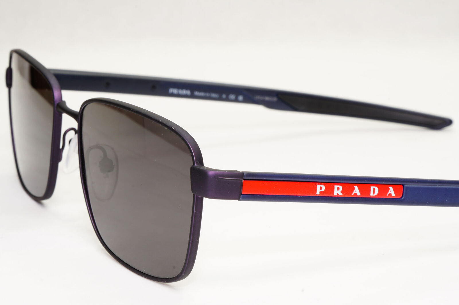 Prada Sunglasses Blue Navy Dark Square Red Stripe PS54OV VPS 54O UR7-1O1 55mm