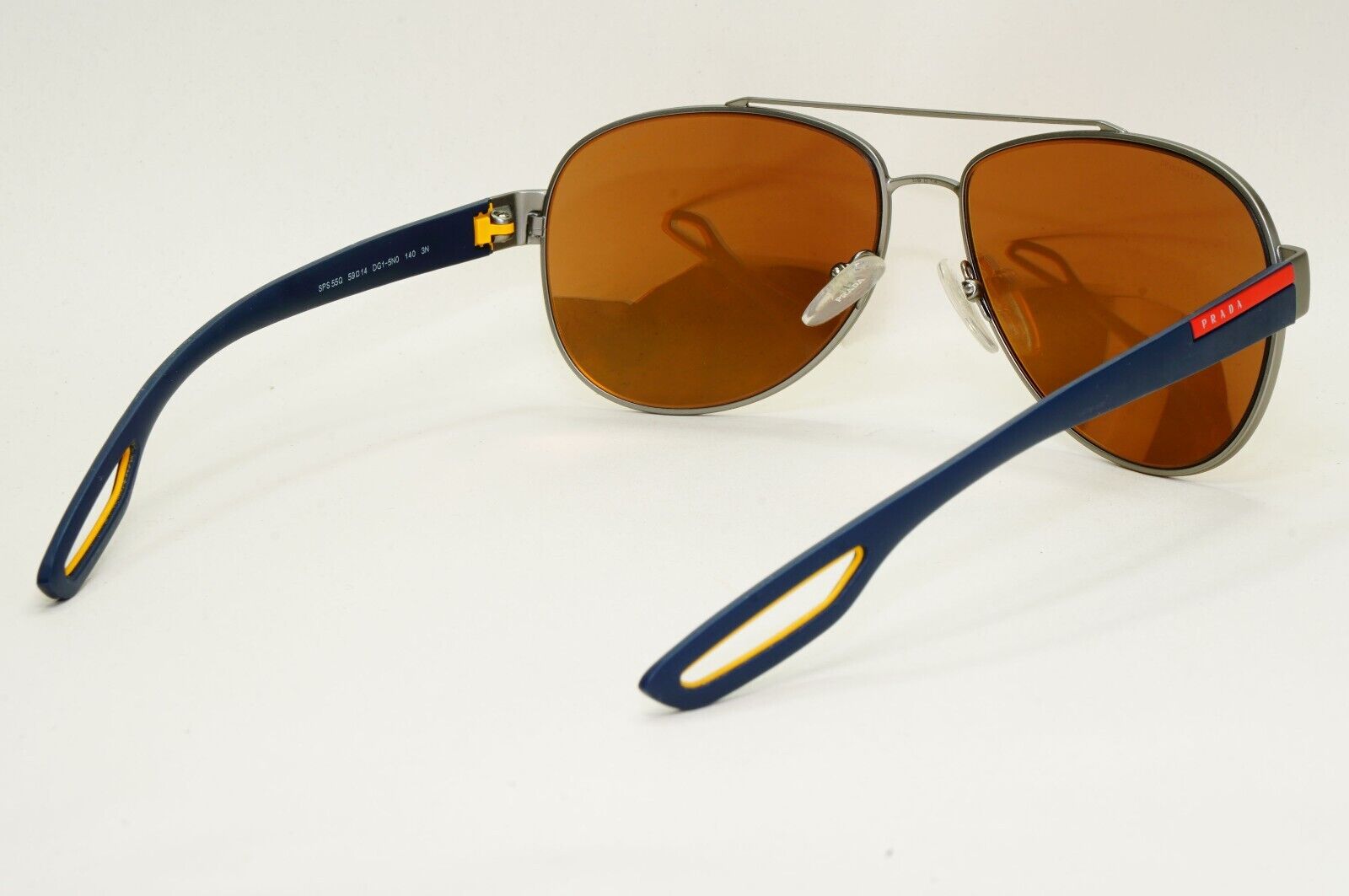 Prada Sunglasses Gold Mirror Pilot Dark Blue PS55QS SPS 55Q DG1-5N0 59mm 260724