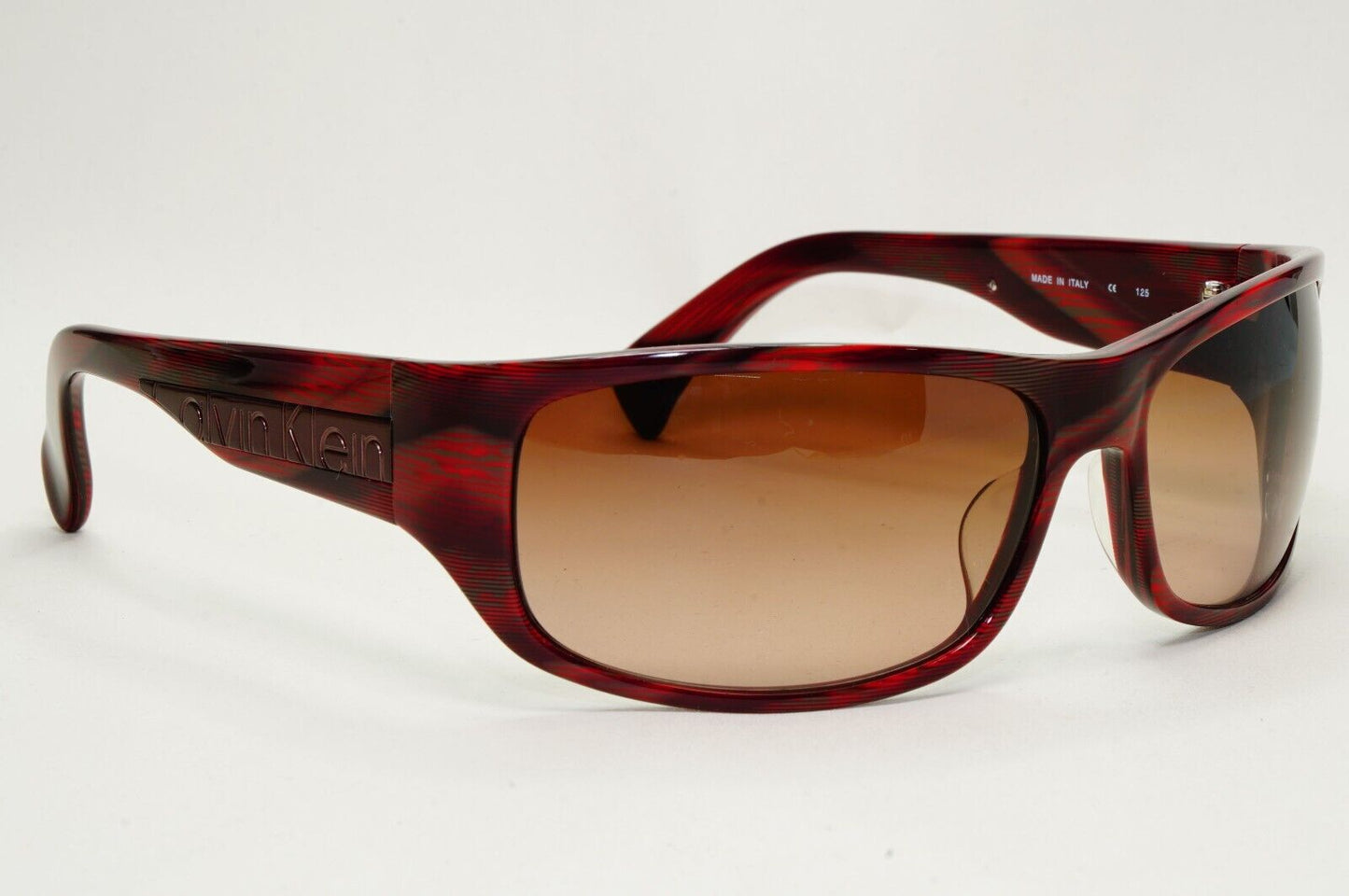 Calvin Klein Sunglasses 2005 Vintage Bordo Brown Red Wrap 830S 039 121124