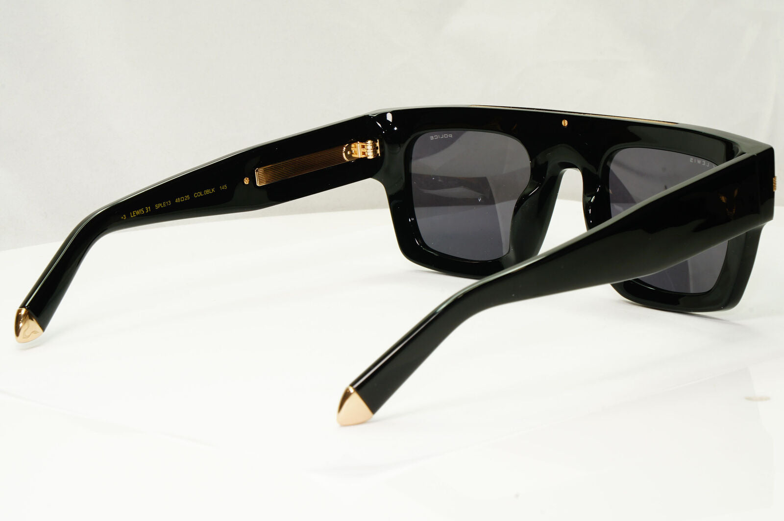Police Lewis Hamilton F1 Sunglasses Black Gold Square Acetate SPL E13 COL 0BLK