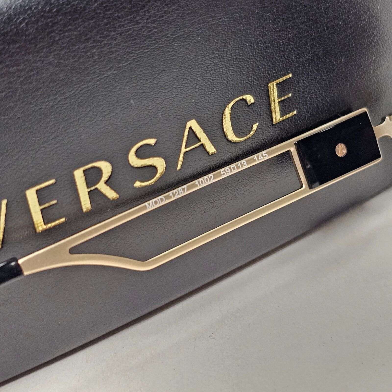 Versace Sunglasses Navigator Black Gold Pilot Metal Medusa MOD VE 1287 1002 59mm