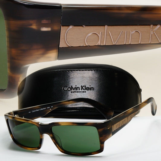 Calvin Klein Sunglasses 2005 Vintage Brown Green Square 829S 022 121124