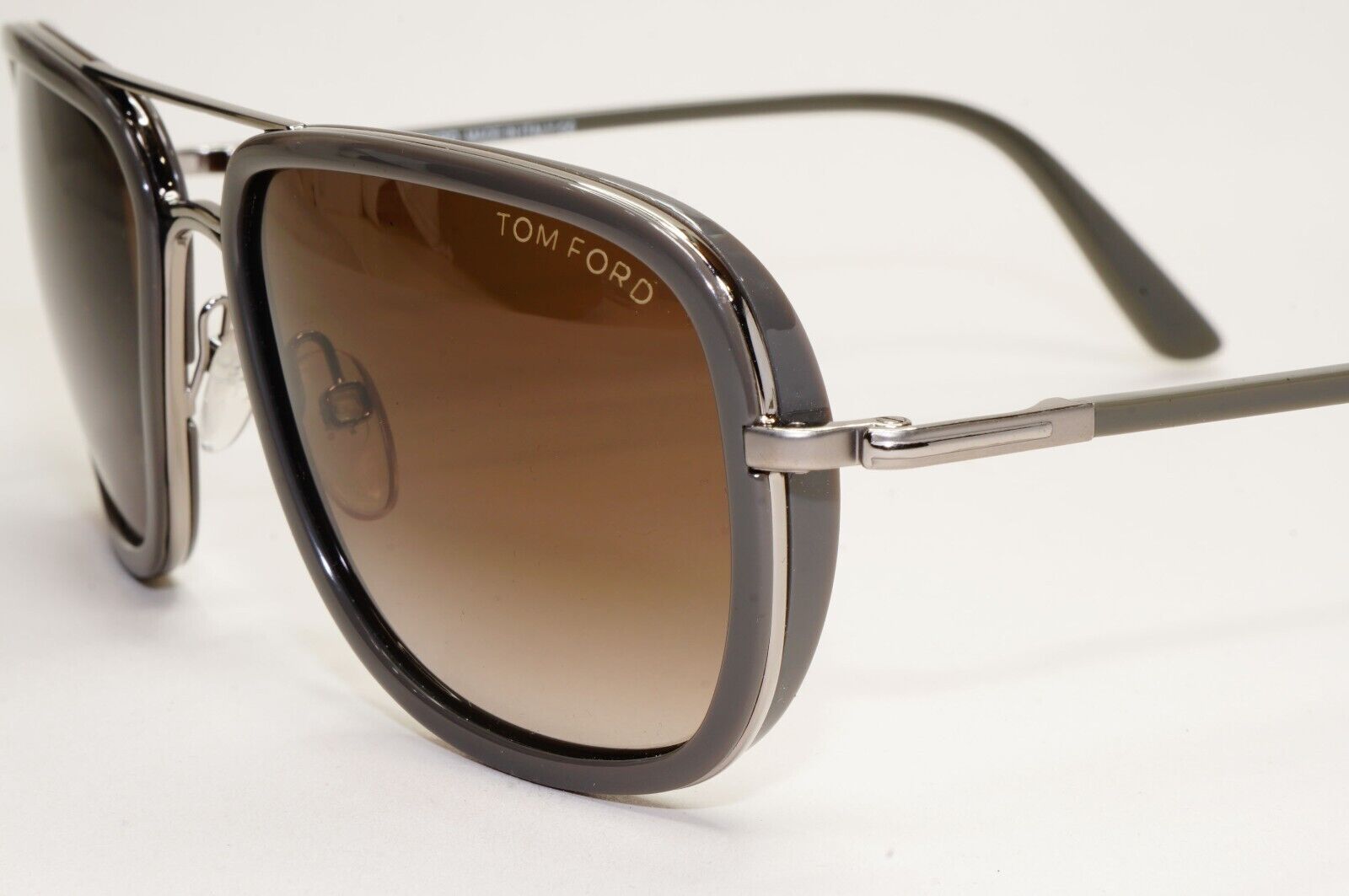 Tom Ford Sunglasses Riccardo Grey Brown Gradient Navigator TF 340 14K FT0340
