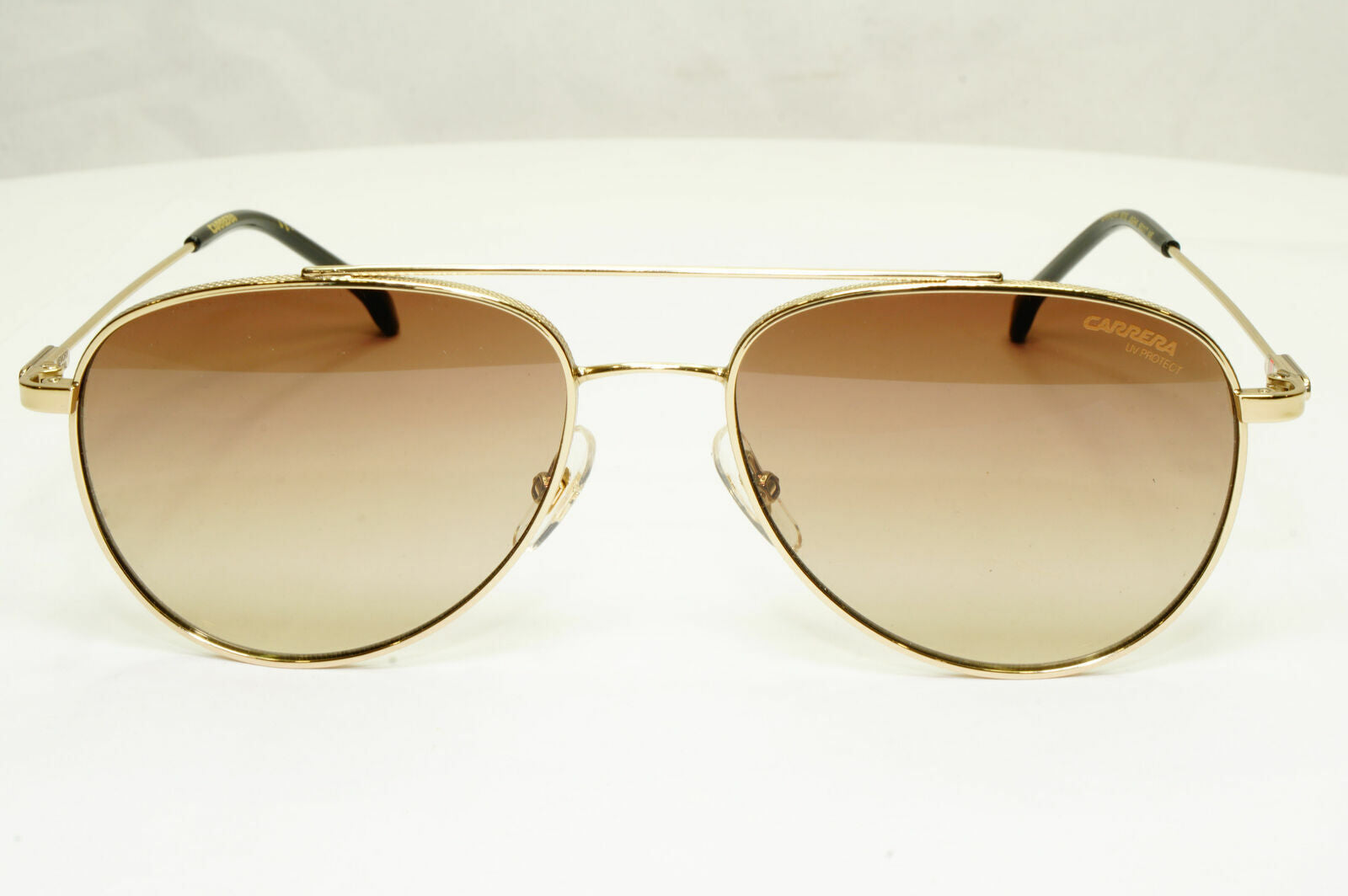 Carrera Gold Sunglasses Pilot Brown Gradient Fade Mens Metal 187 J5GHA 56mm