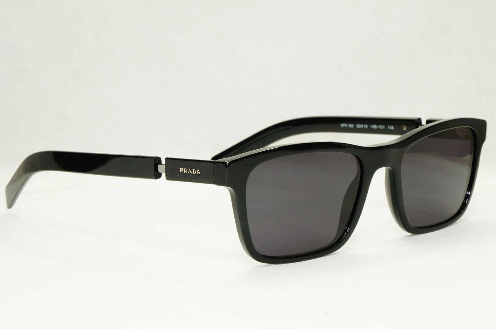 Prada Sunglasses Black Square Glossy Mens Fashion PR16XV VPR 16X 1AB-1O1 53mm