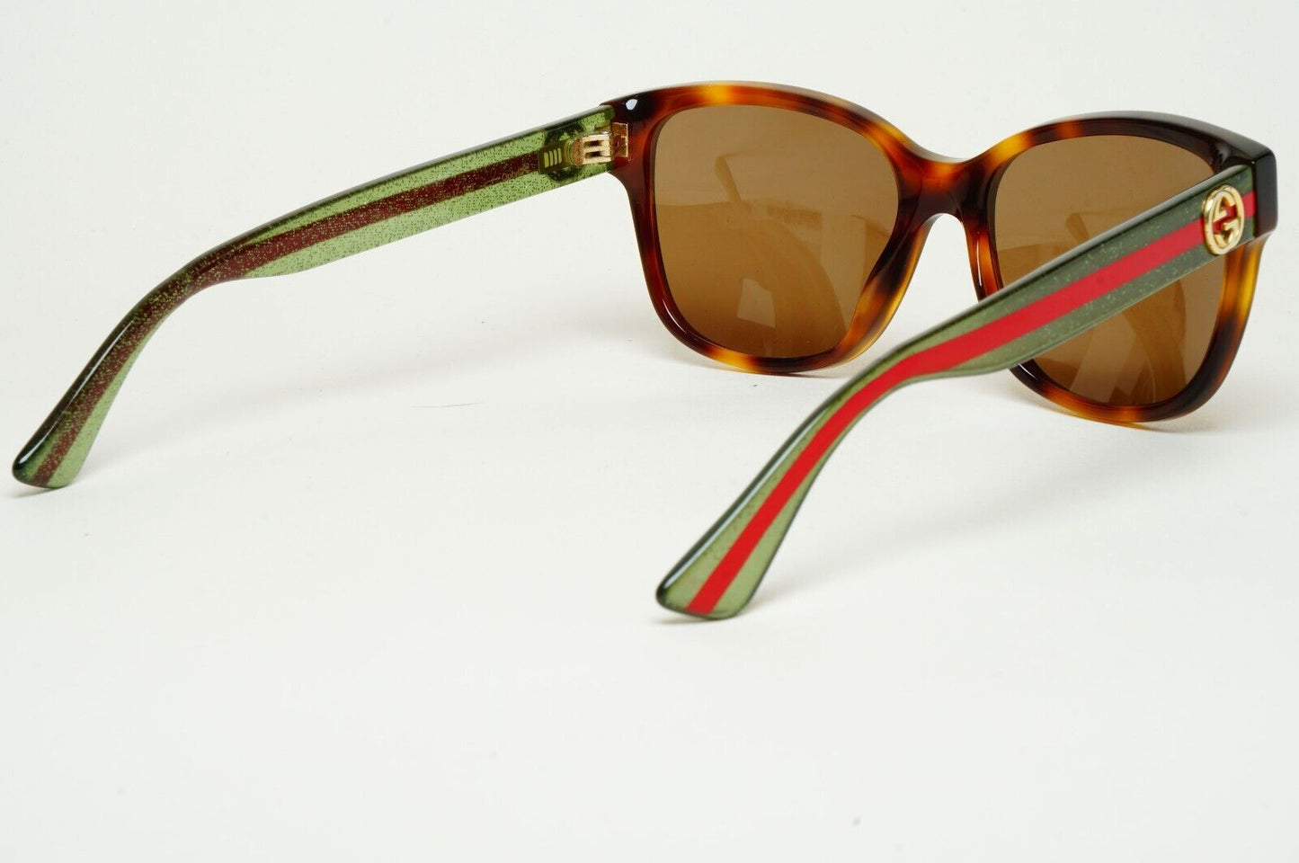 Gucci Sunglasses 2017 Brown Green Square Red Stripe GG0038O 002 54mm 100225