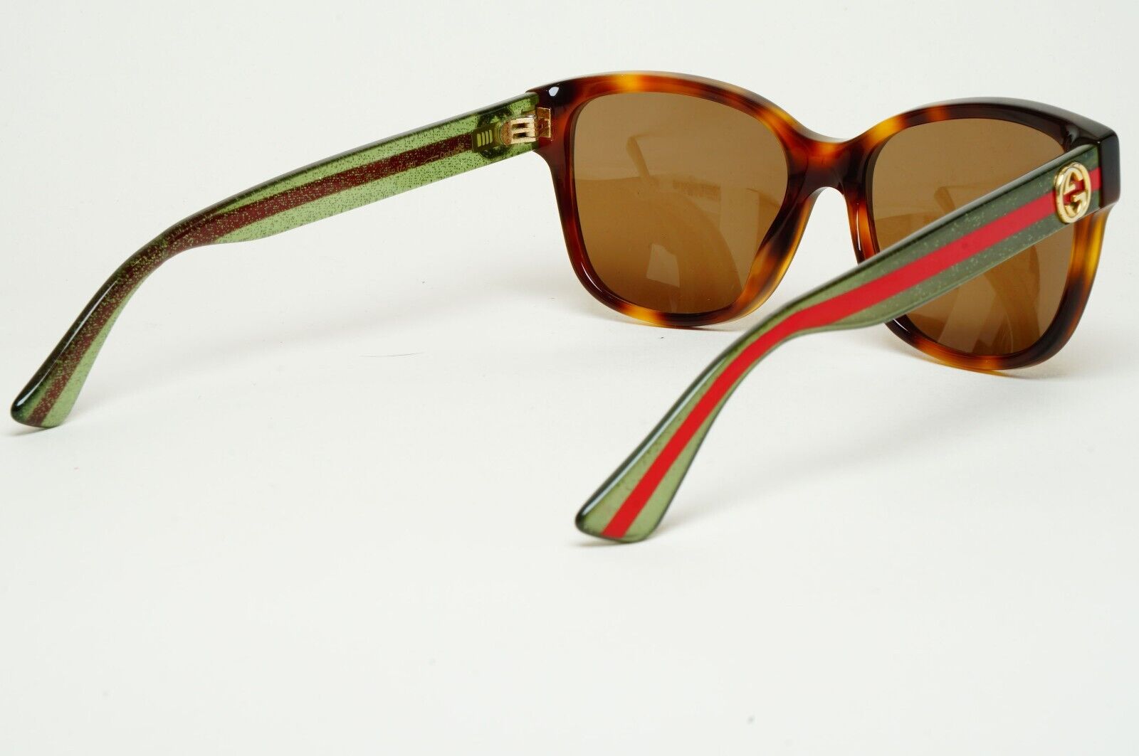 Gucci Sunglasses 2017 Brown Green Square Red Stripe GG0038O 002 54mm 100225