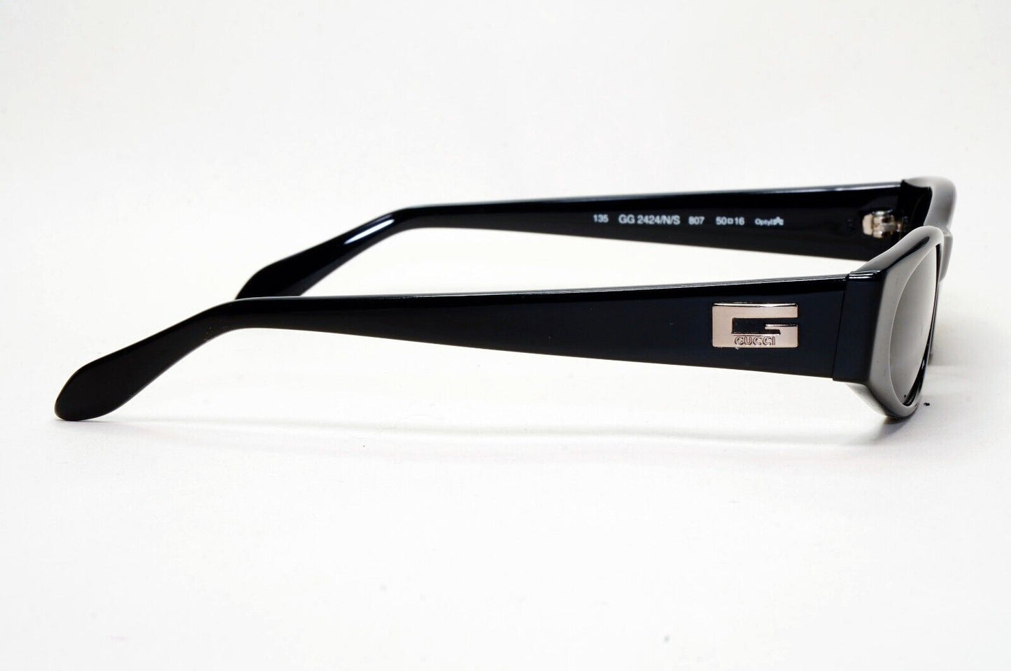 Gucci Sunglasses 1997 Vintage Black Rectangle Slim GG 2424/N/S 807 291024