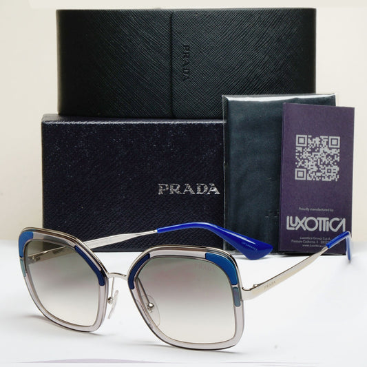 Prada Sunglasses Square Silver Grey Gradient Mosaic PR57US SPR 57U LMD-130