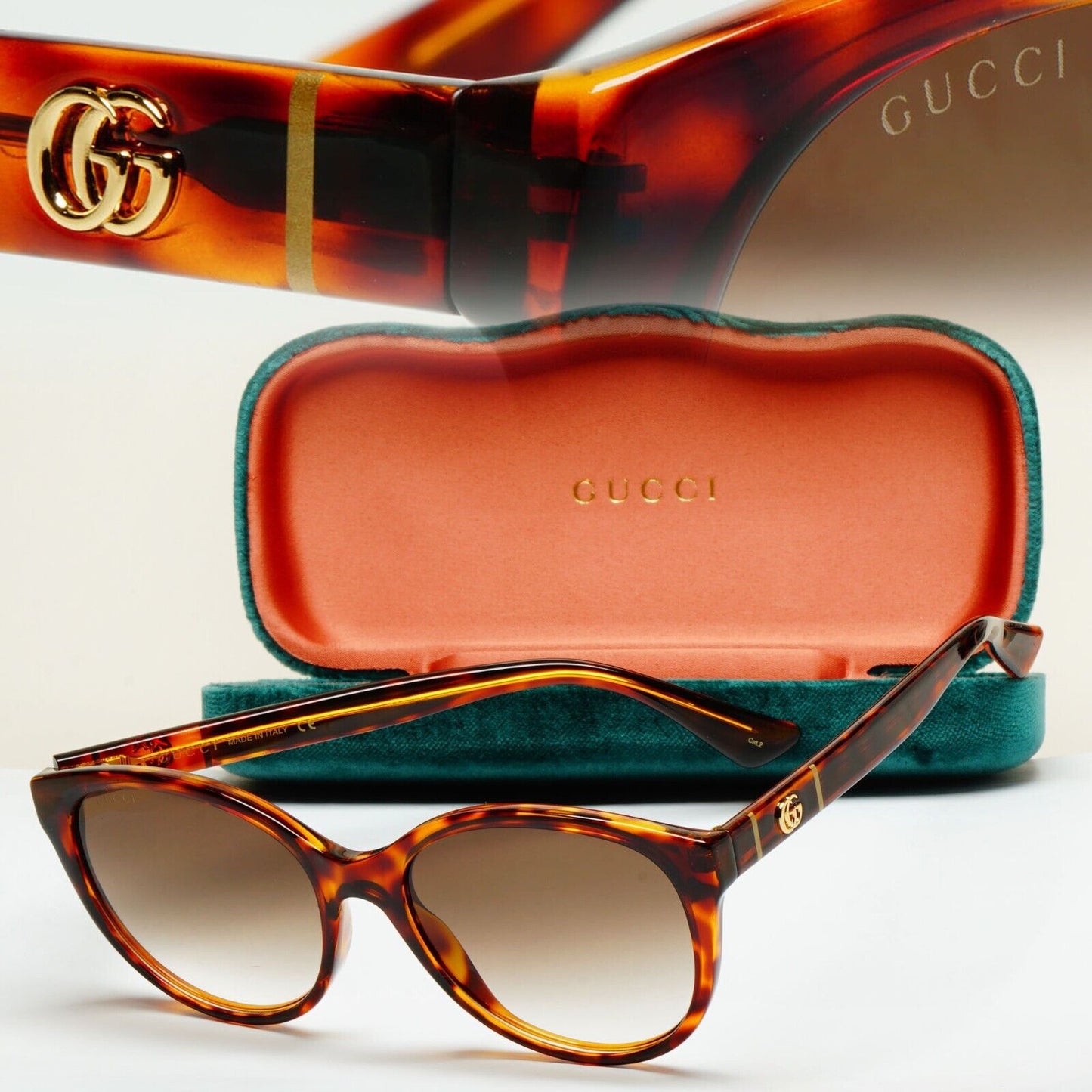 Gucci Sunglasses 2020 Brown Tortoise Pillow Gradient GG0631S 002 56mm 310125