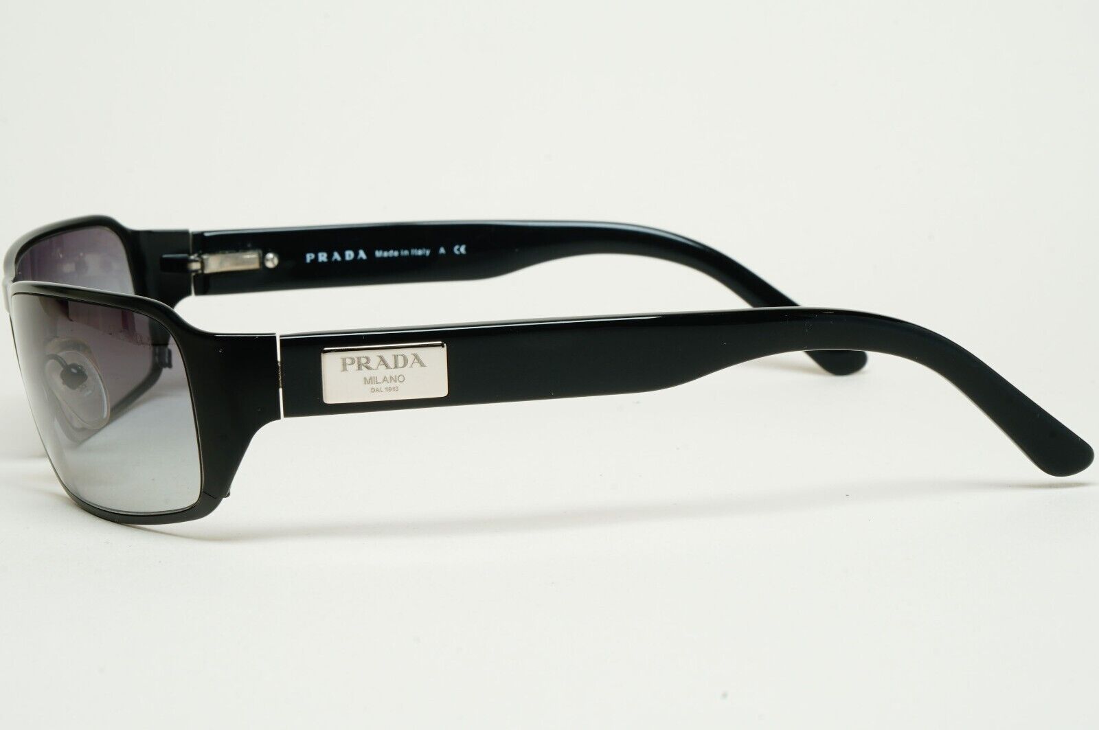 Prada Sunglasses 2007 Vintage Black Grey Rectangle PR61MS SPR 61M 1BO-3M1 310125