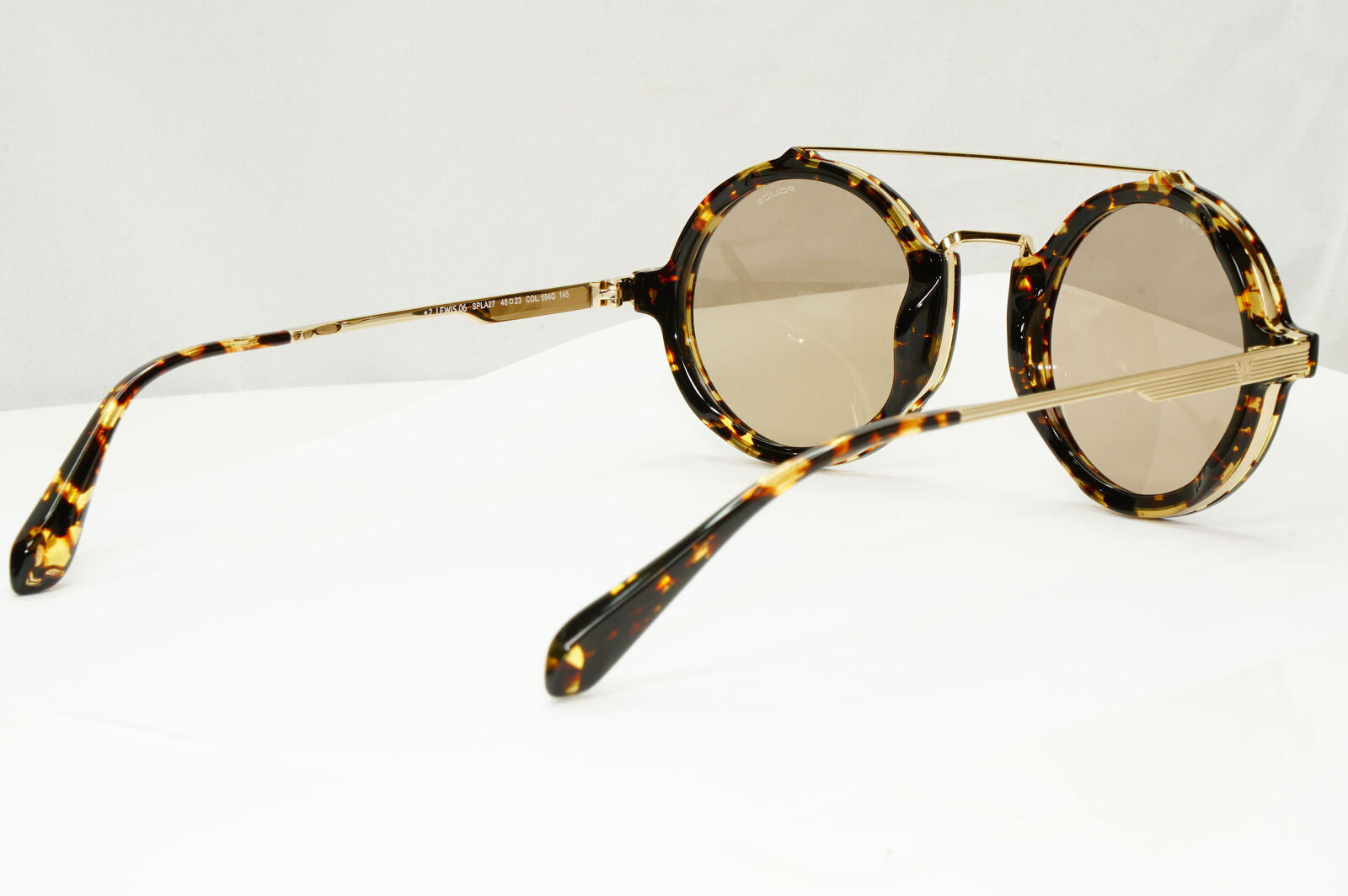 Police Lewis Hamilton F1 Sunglasses Gold Brown Tortoise Round SPL A27 COL 594G