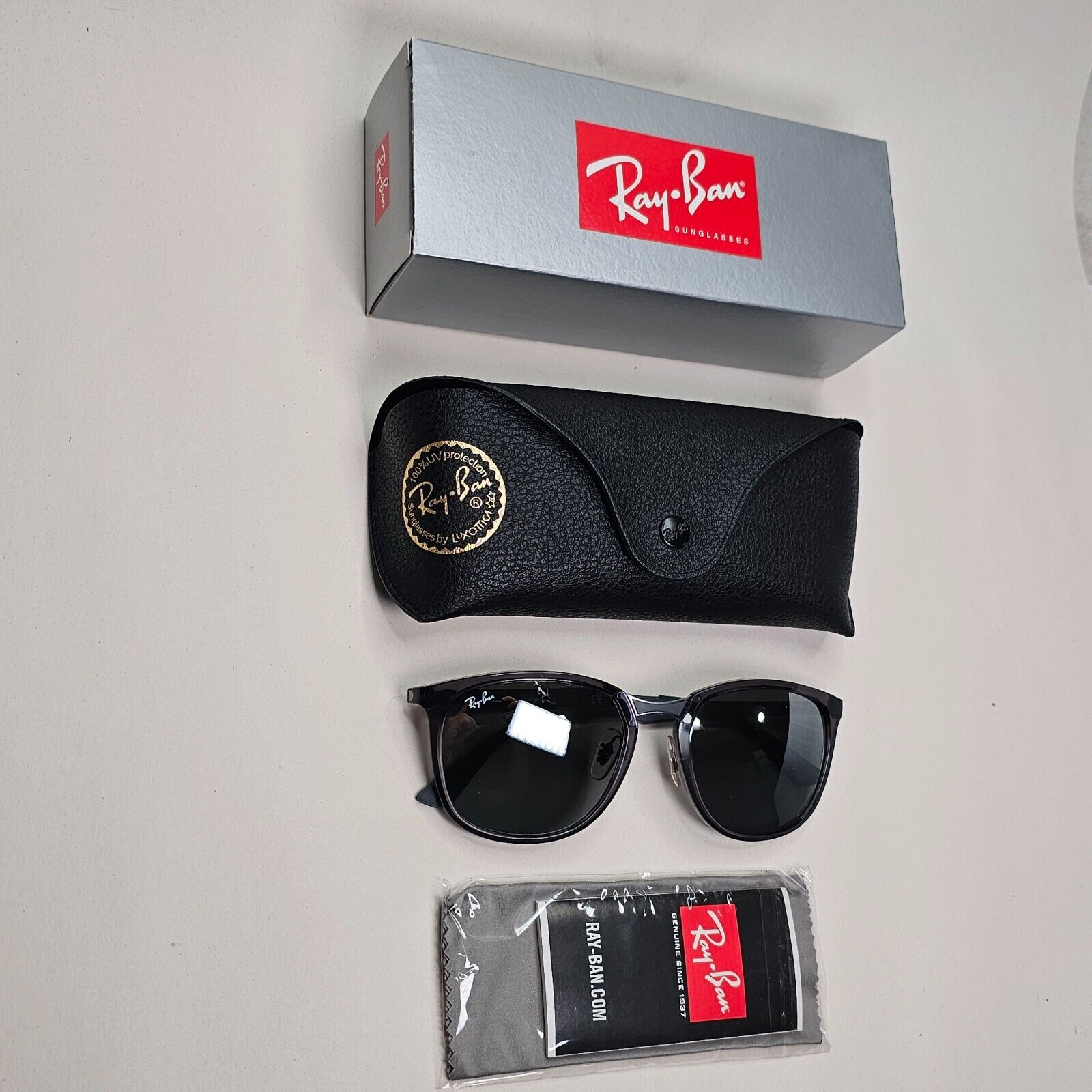 Ray-Ban Sunglasses Grey Transparent Silver Mirror Square RB 4299 606/88