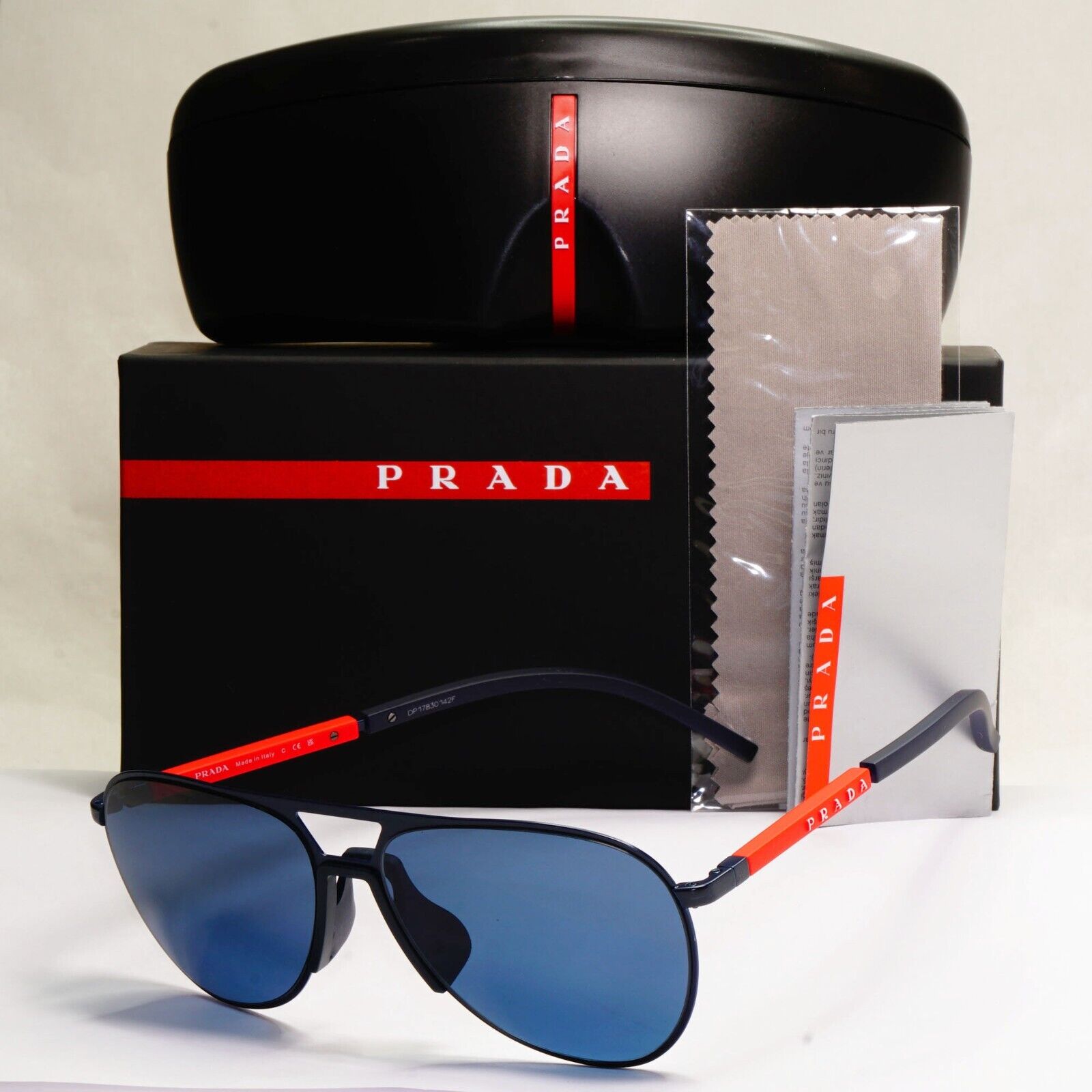Prada Sunglasses Pilot Blue Navy Matte Metal PS51XS SPS 51X 06S-07L 59mm