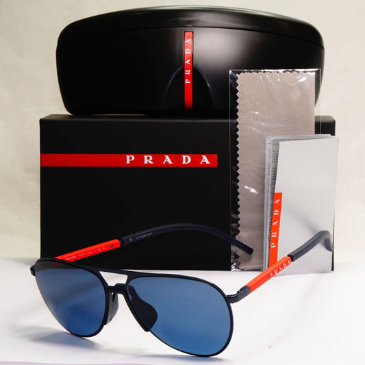 Prada Sunglasses Pilot Blue Navy Matte Metal PS51XS SPS 51X 06S-07L 59mm