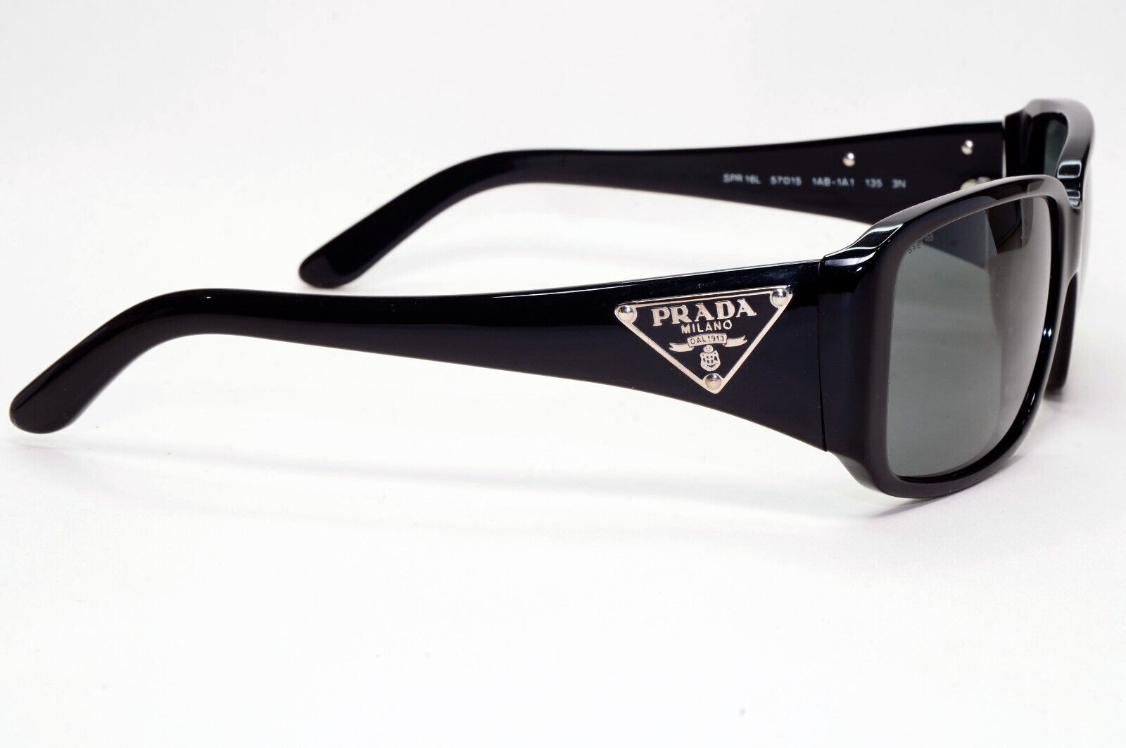 Prada Sunglasses 2011 Vintage Black Triangle Logo PR16LS SPR 16L 1AB-1A1 151024