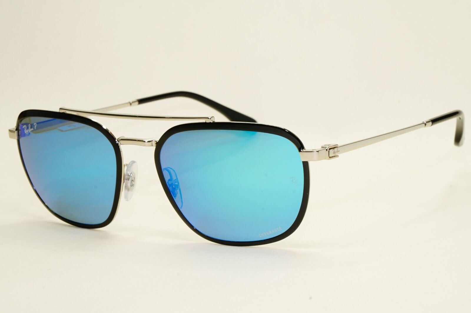 Ray-Ban Sunglasses Chromance Polarised Mirror Black Blue Silver RB 3708 9144/4L