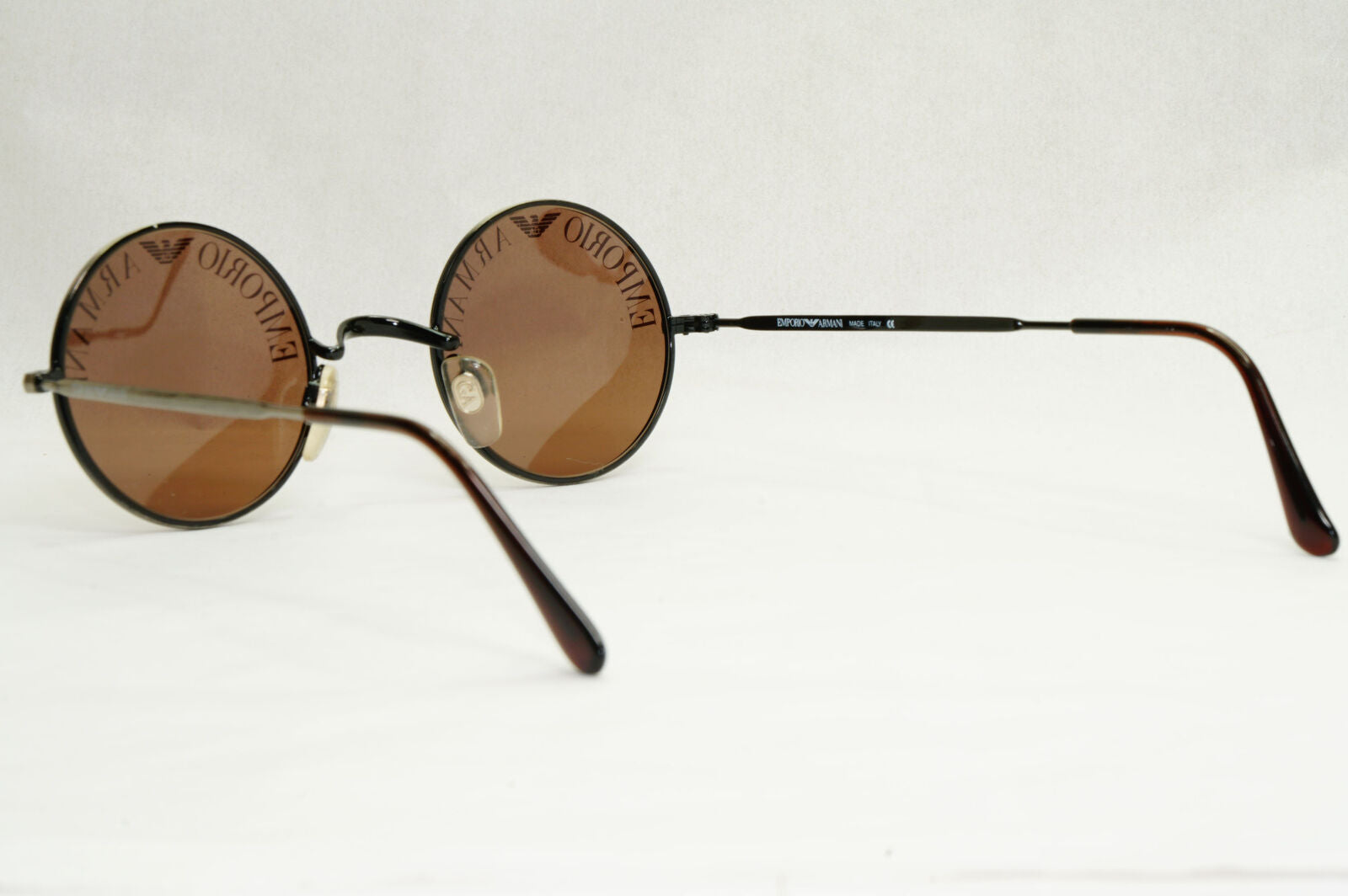 Emporio Armani 1997 Vintage Sunglasses Round Lens Print Brown 025-S 847 130124