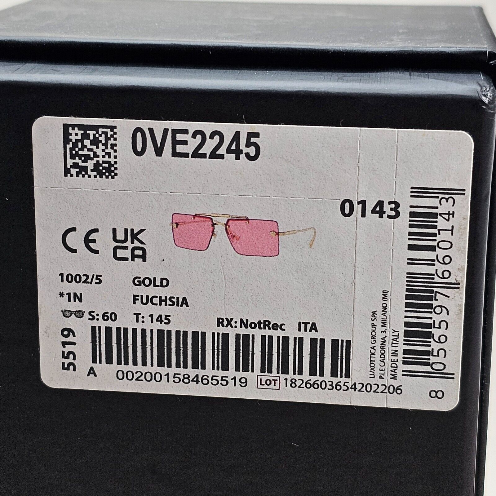 Versace Sunglasses Gold Rimless Medusa Fuchsia Pink Violet MOD VE 2245 1002/5