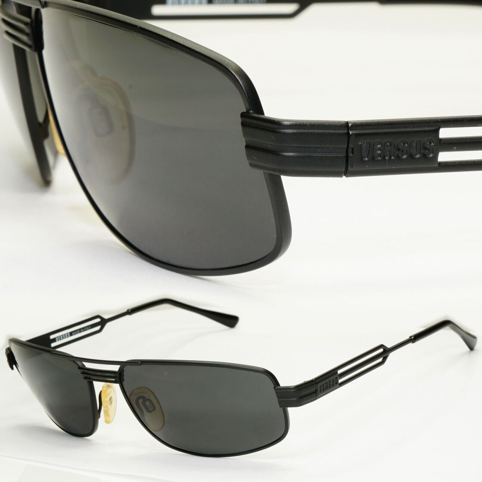 Versus Sunglasses 1996 by Gianni Versace Vintage Matte Black MOD F35 COL 028