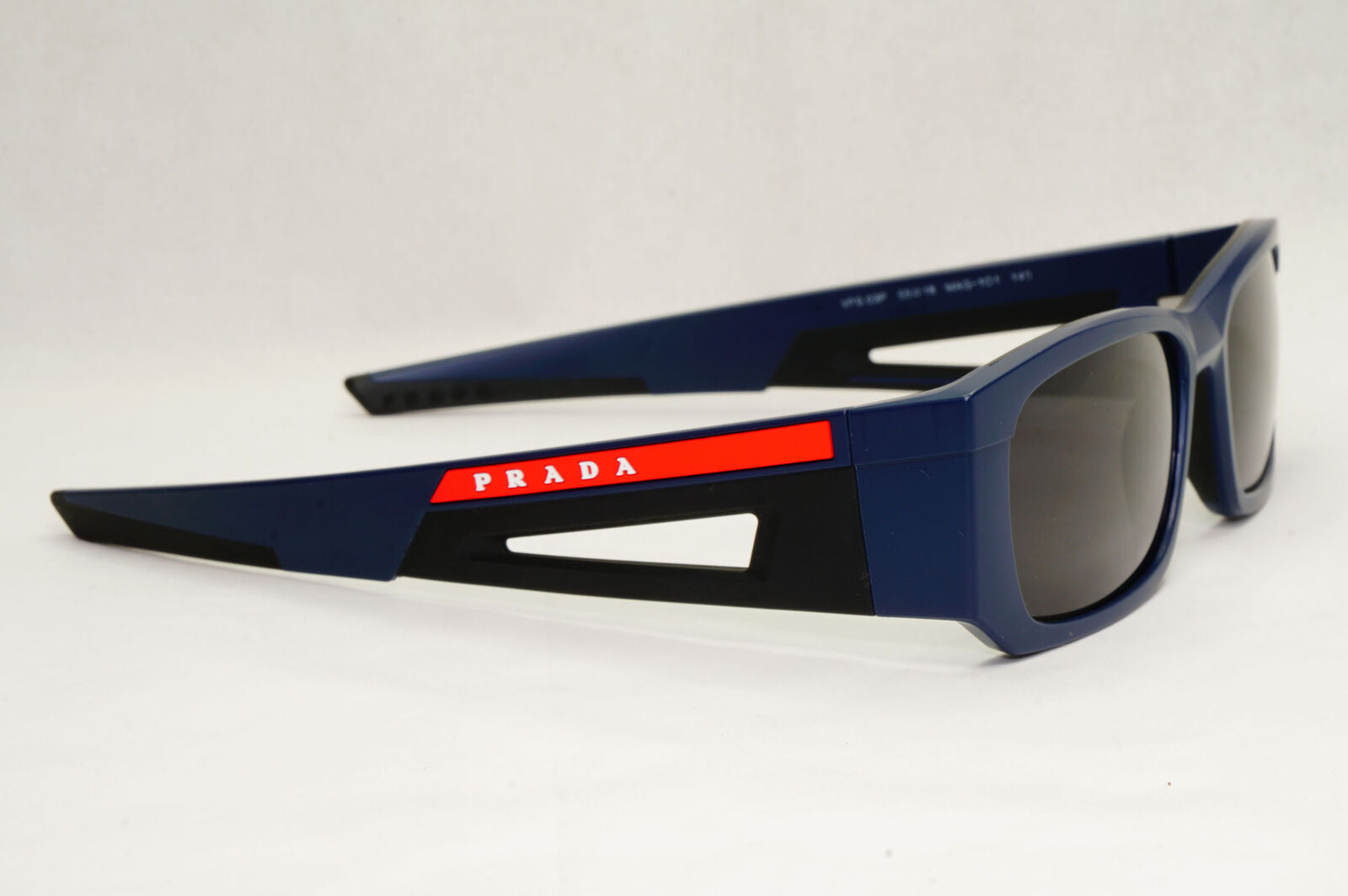 Prada Sunglasses Blue Black Red Linea Rossa Square Wrap PS03PV VPS 03P MAG-1O1