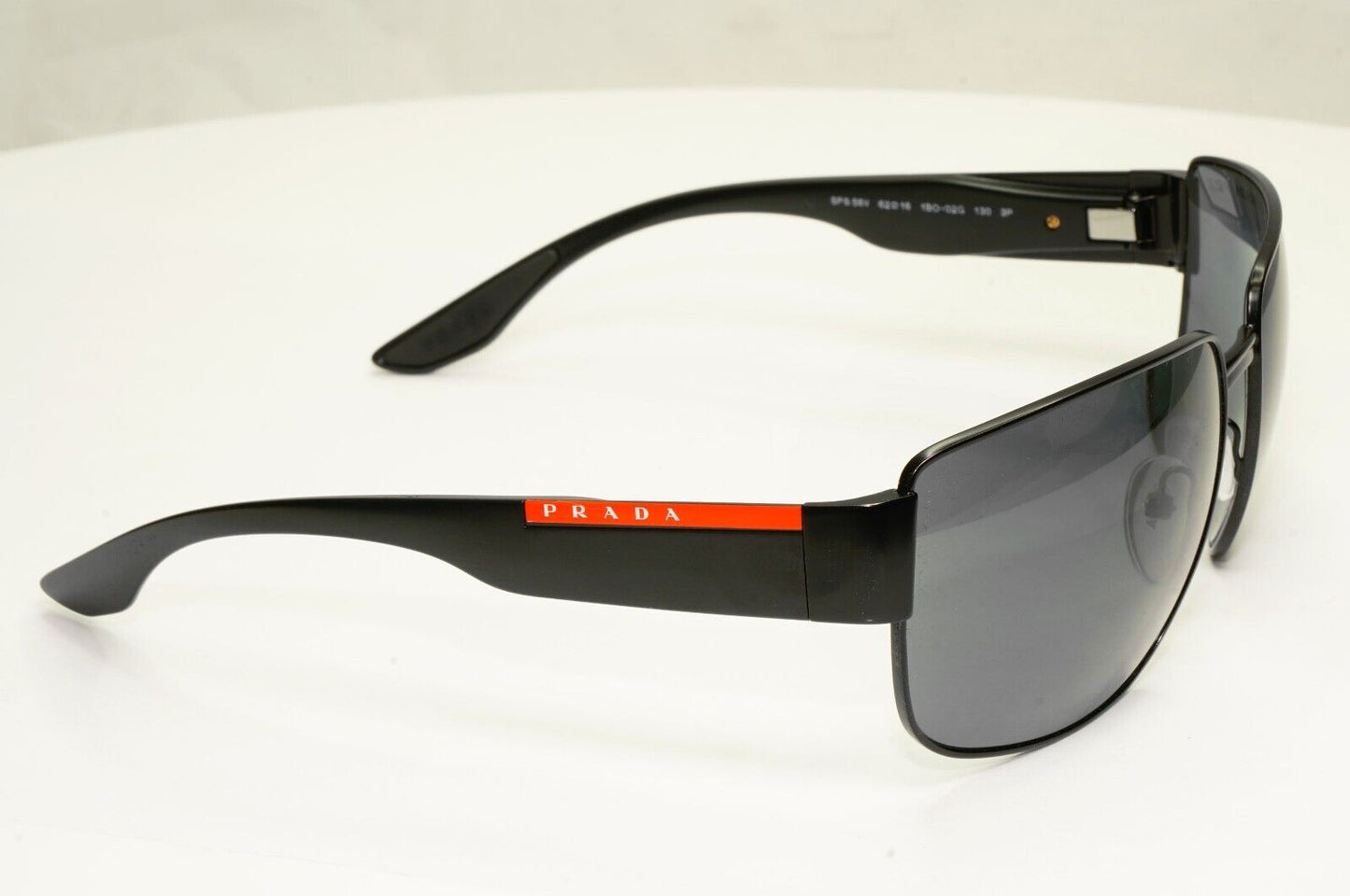 Prada Sunglasses Polarized Black Wrap Metal PS56VS SPS 56V 1BO-02G 130mm